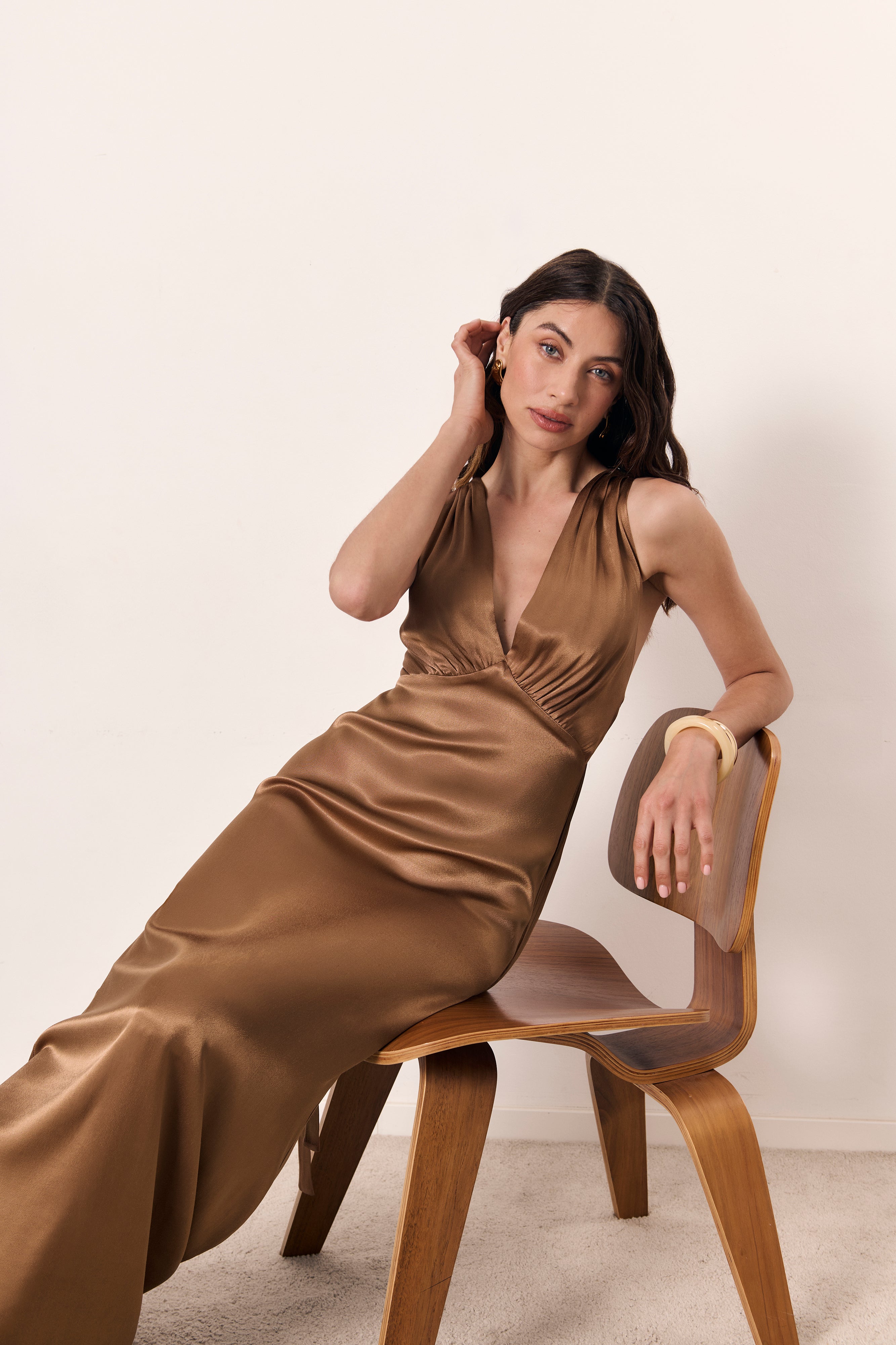 Vestido Alana marrón mocha