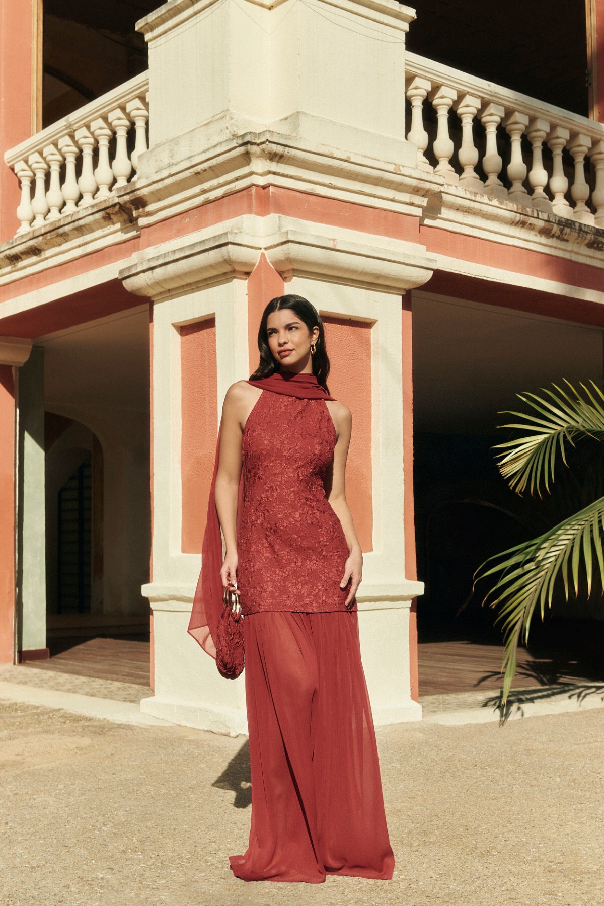 Verona strawberry red shawl