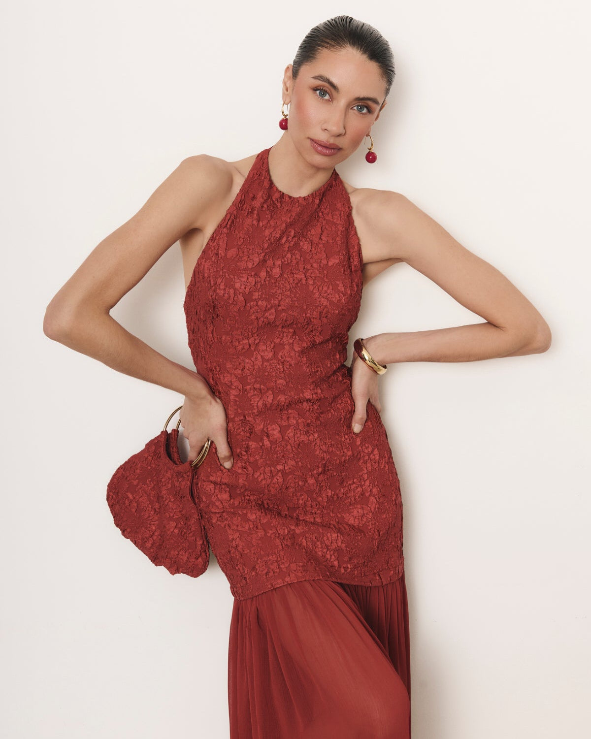 Bolso Belmont rojo fresa