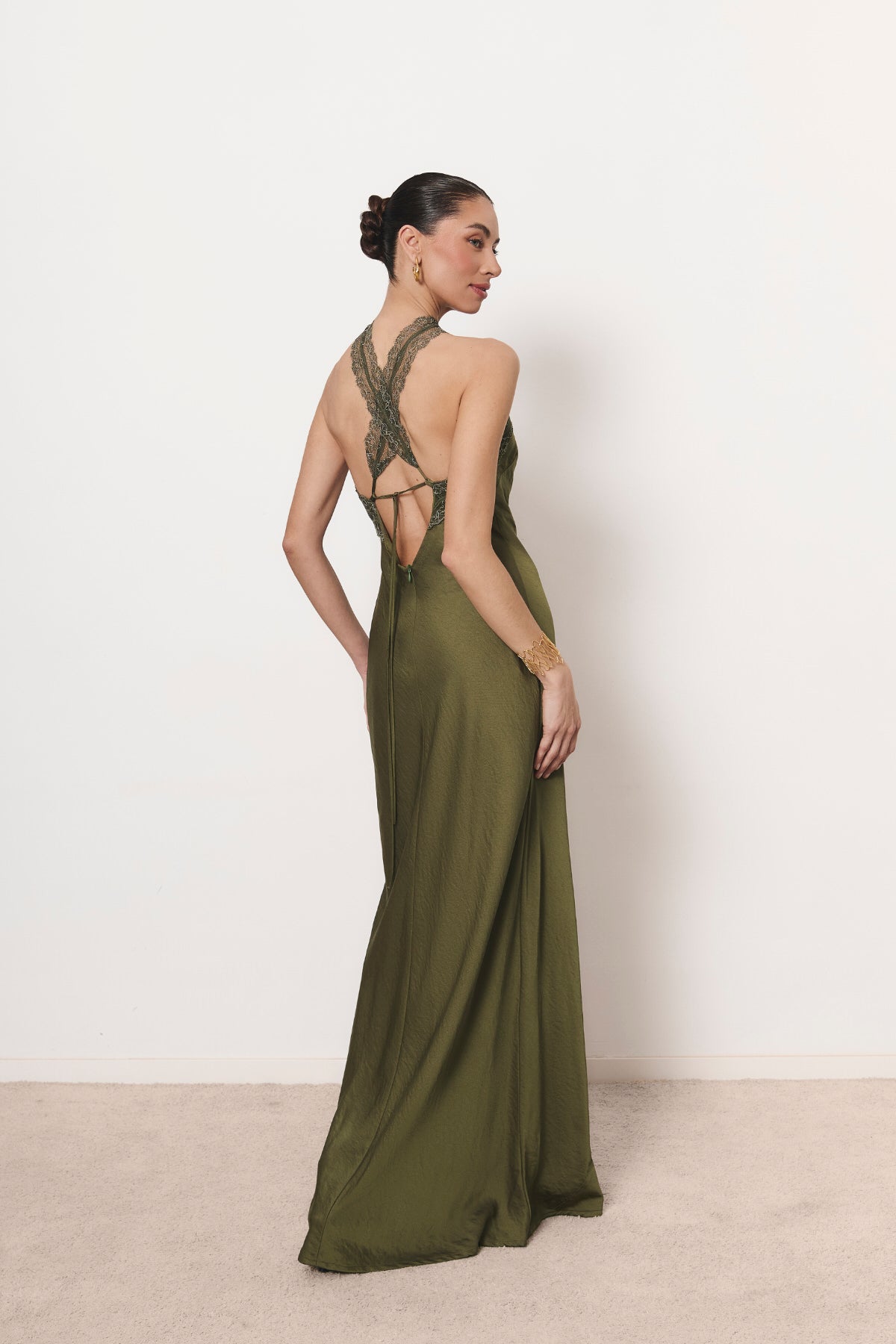 Vestido Luné verde caqui