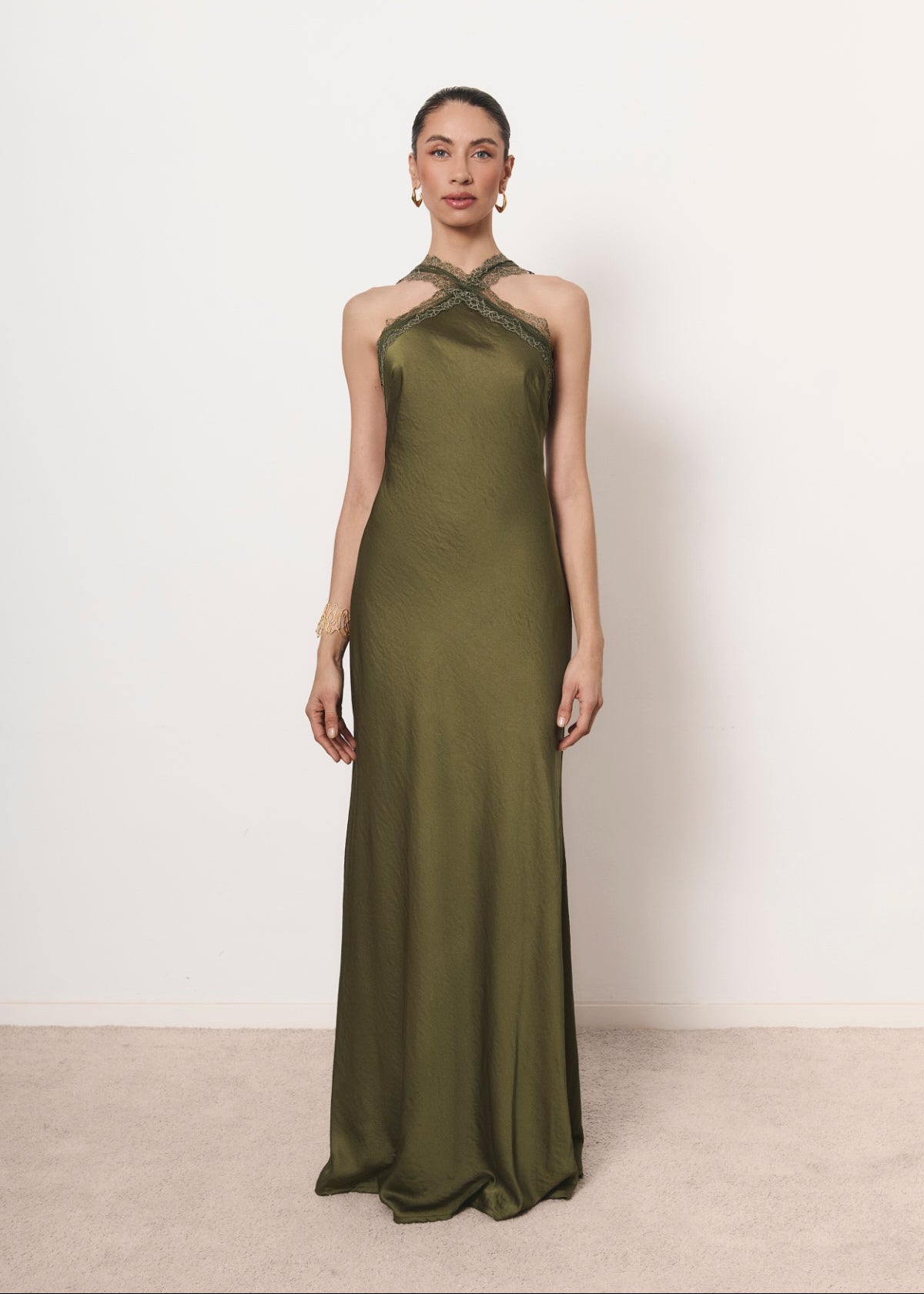 Luné dress in khaki green