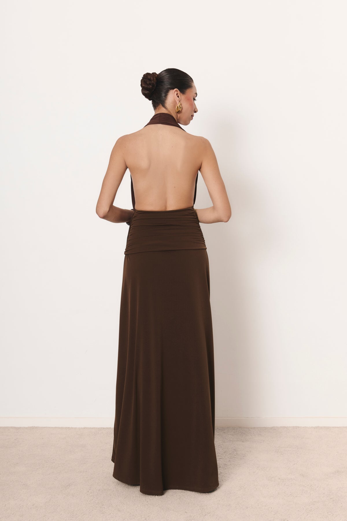 Vestido Palmira marrón chocolate