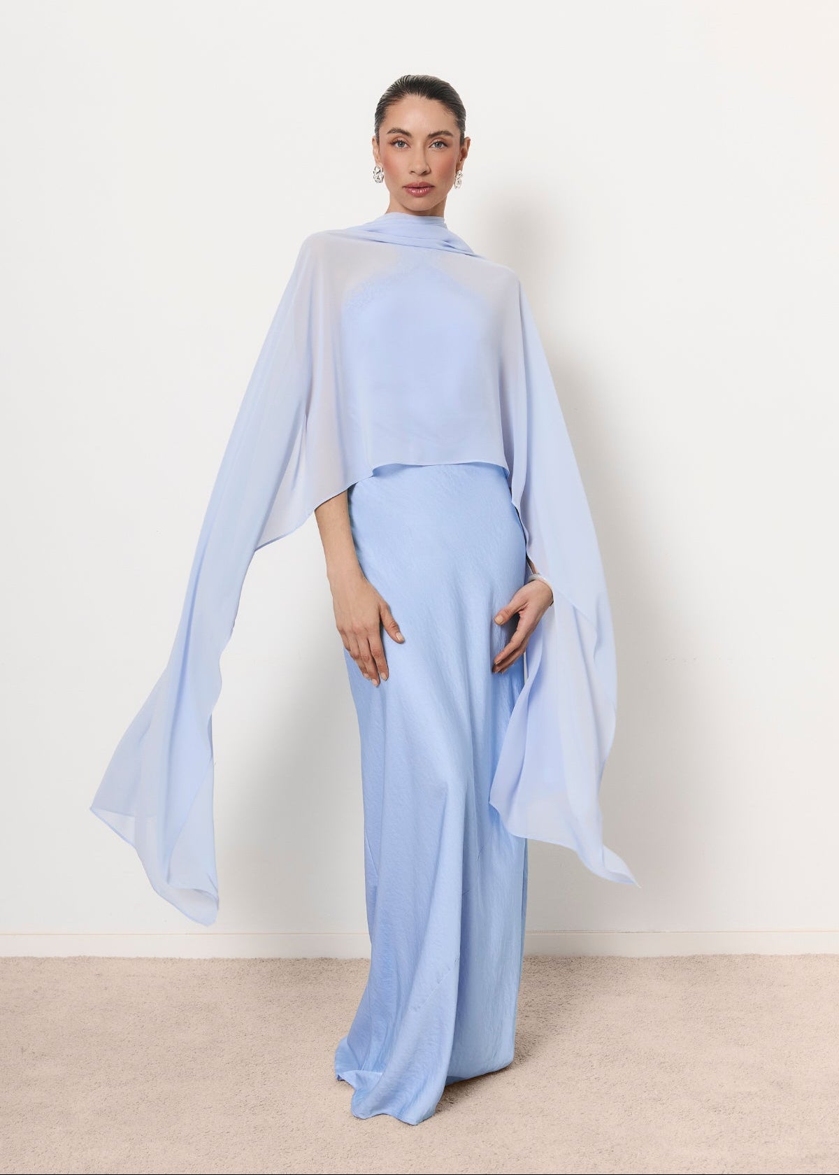 light blue shawl for dress Verona baby Chiffon shawl