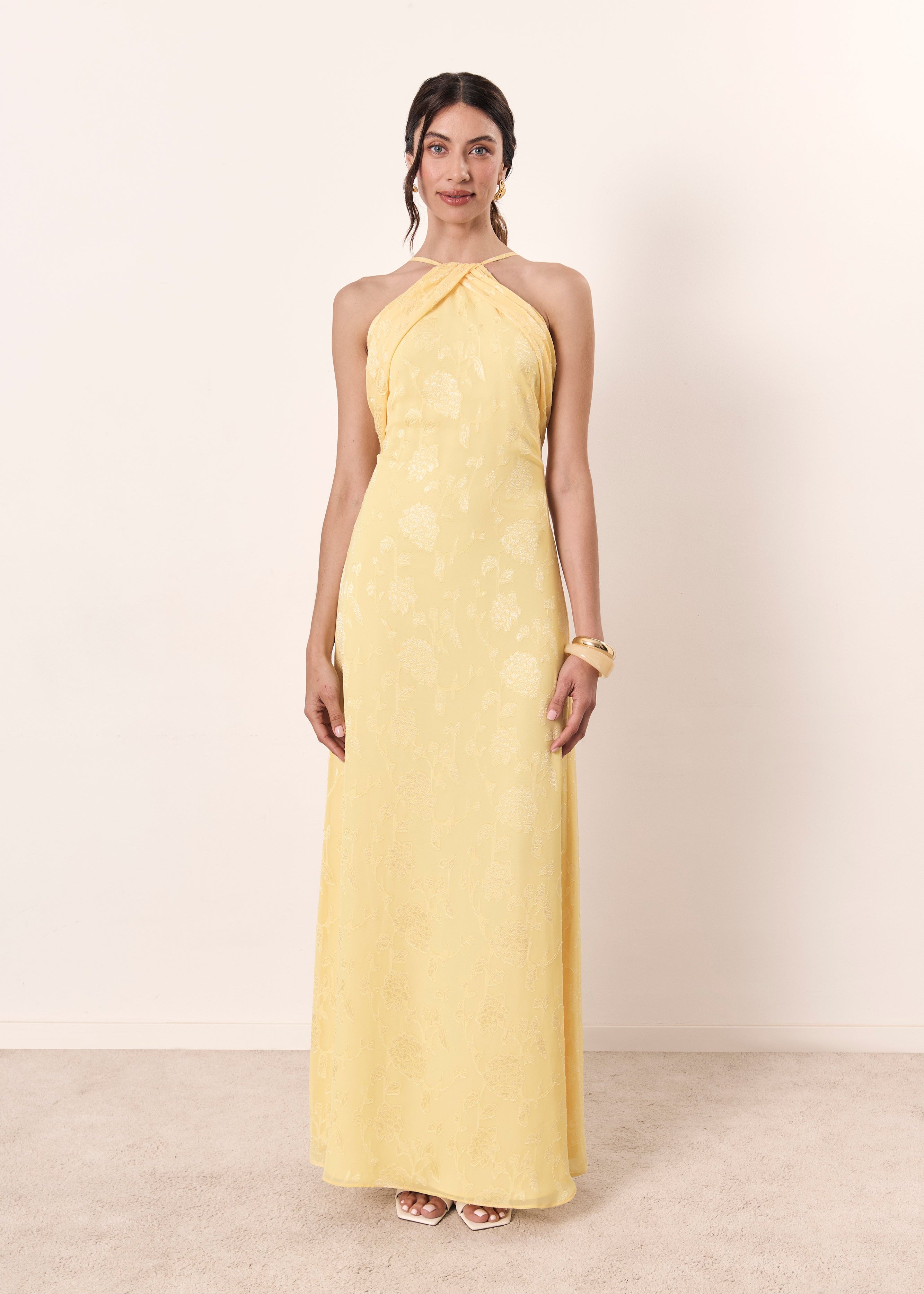 Vestido Greta amarillo pastel