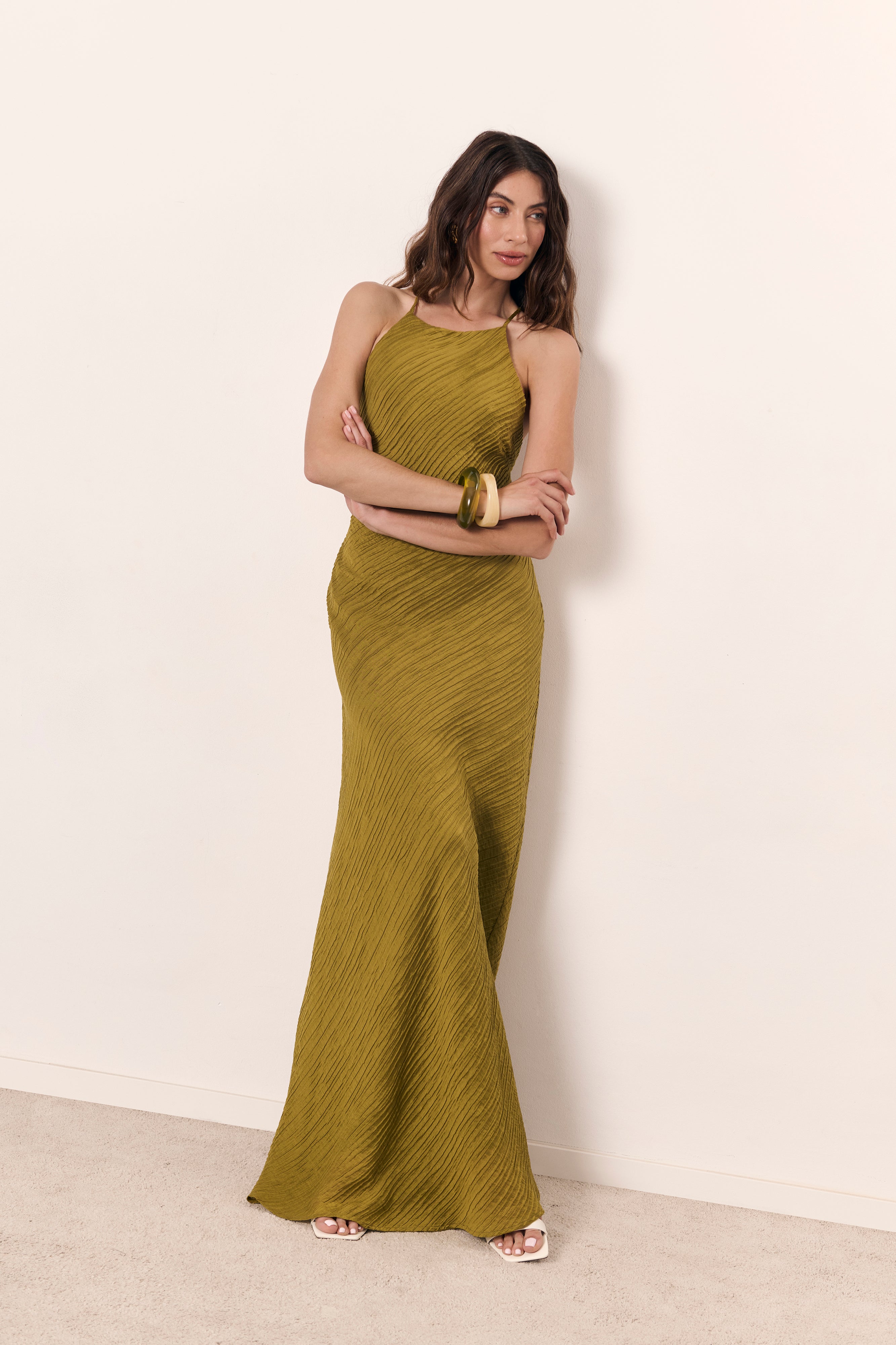 Vestido Léonie verde oliva