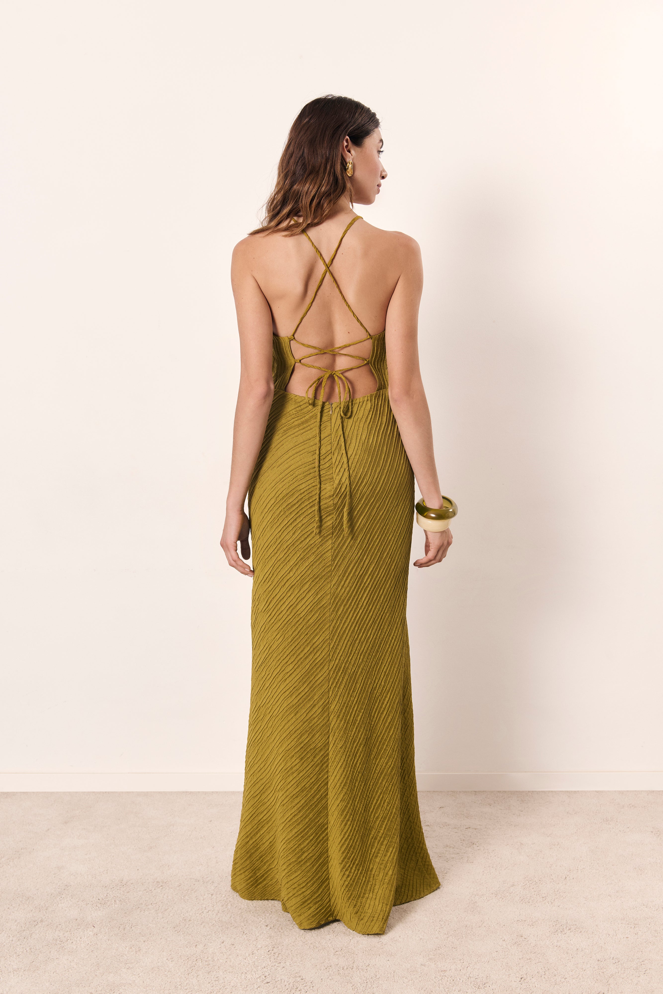 Vestido Léonie verde oliva