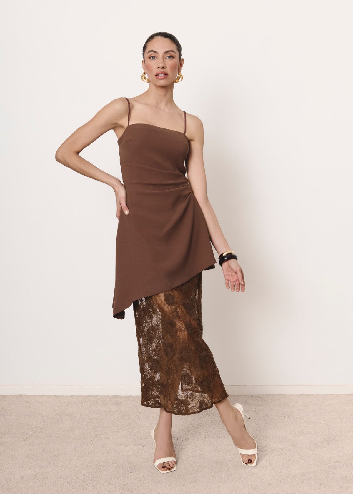 theia dresses Theia Couture Strapless Midi Dress 88115776 main image 0