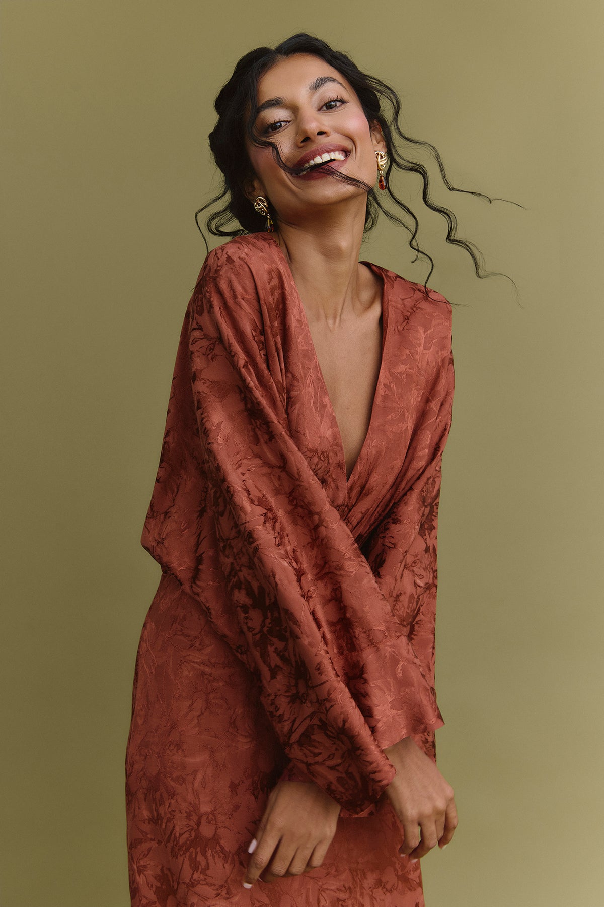 Vestido Diletta terracota