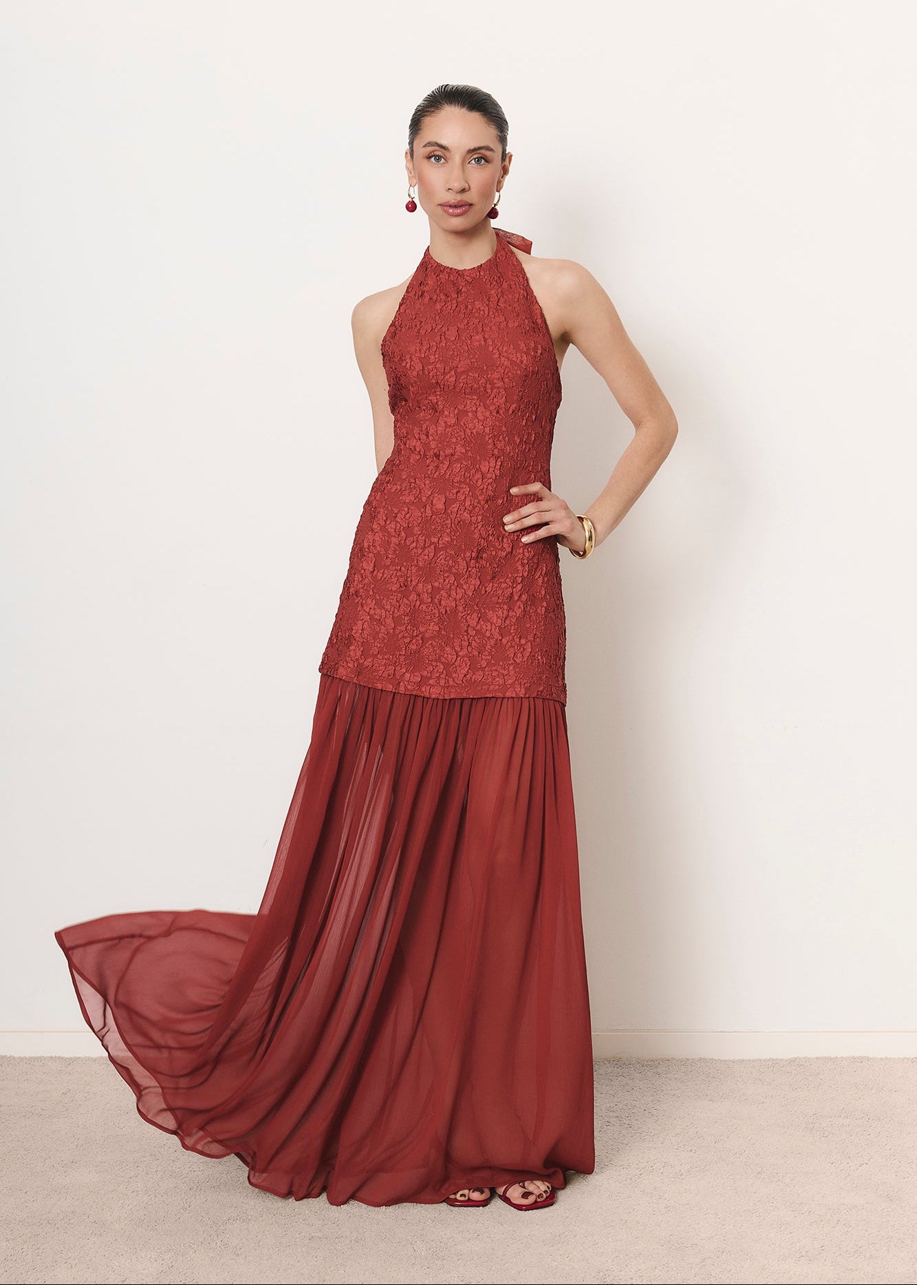 Juliette dress in strawberry red