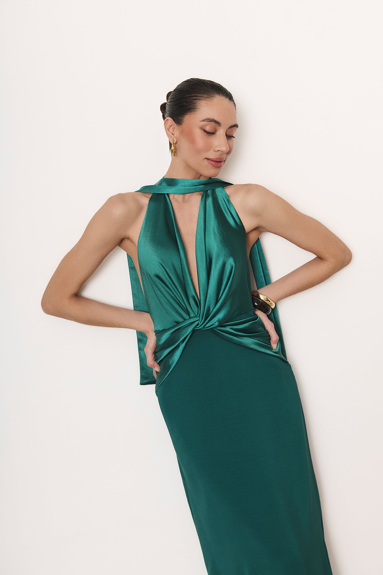 Vestido Nara verde jade