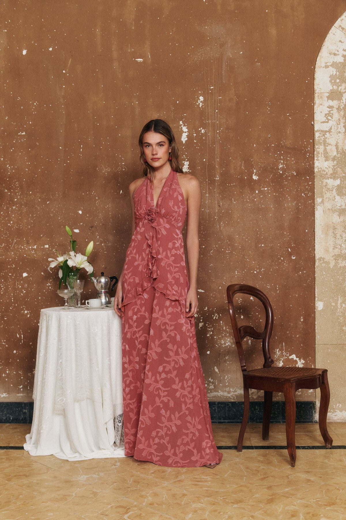 Vestido Bahia rosa coral