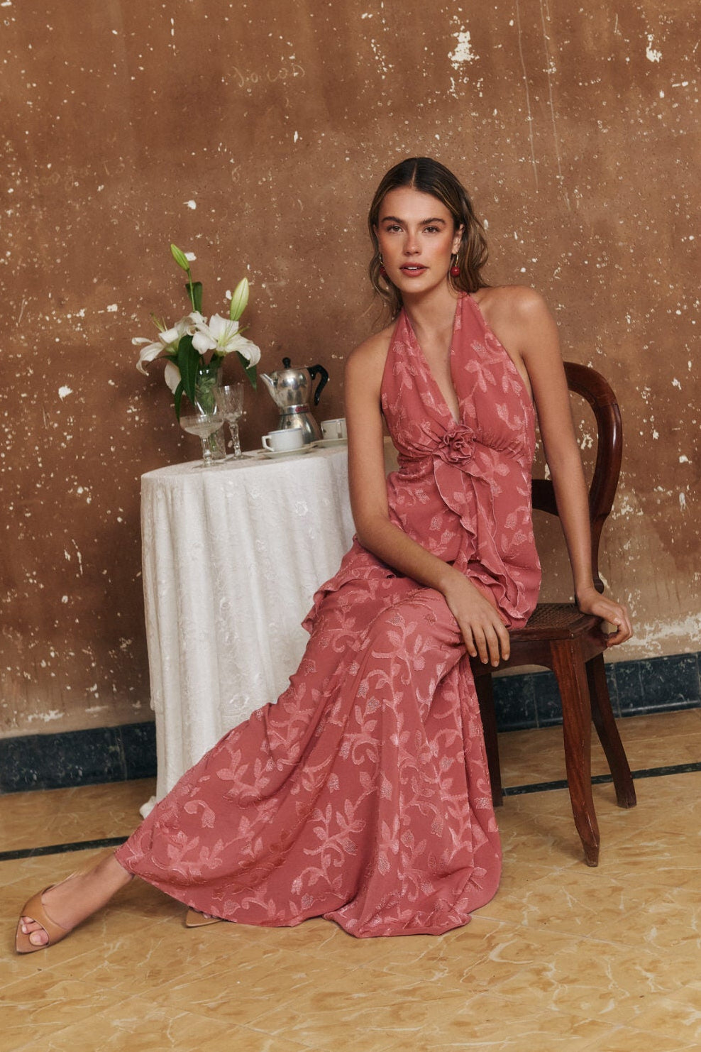 Vestido Bahia rosa coral