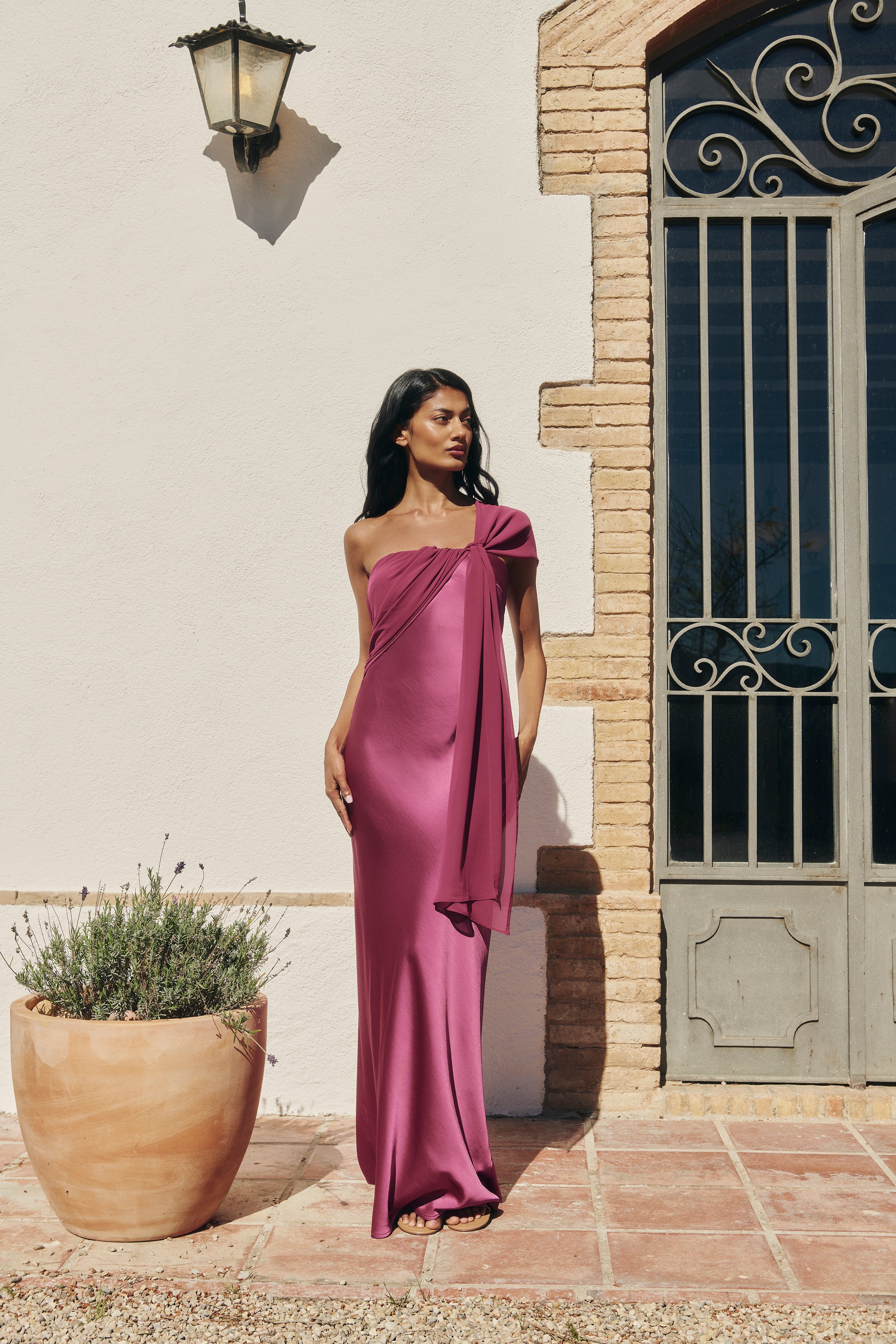 Vestido Claire rosa empolvado