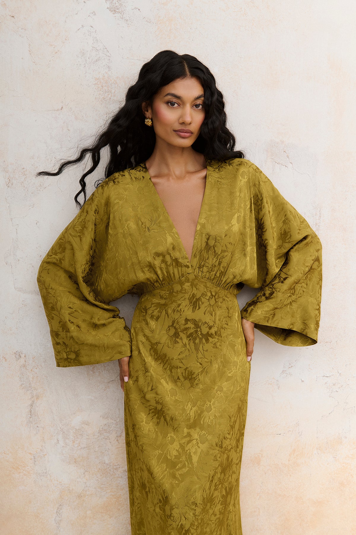 Vestido Diletta verde aceite