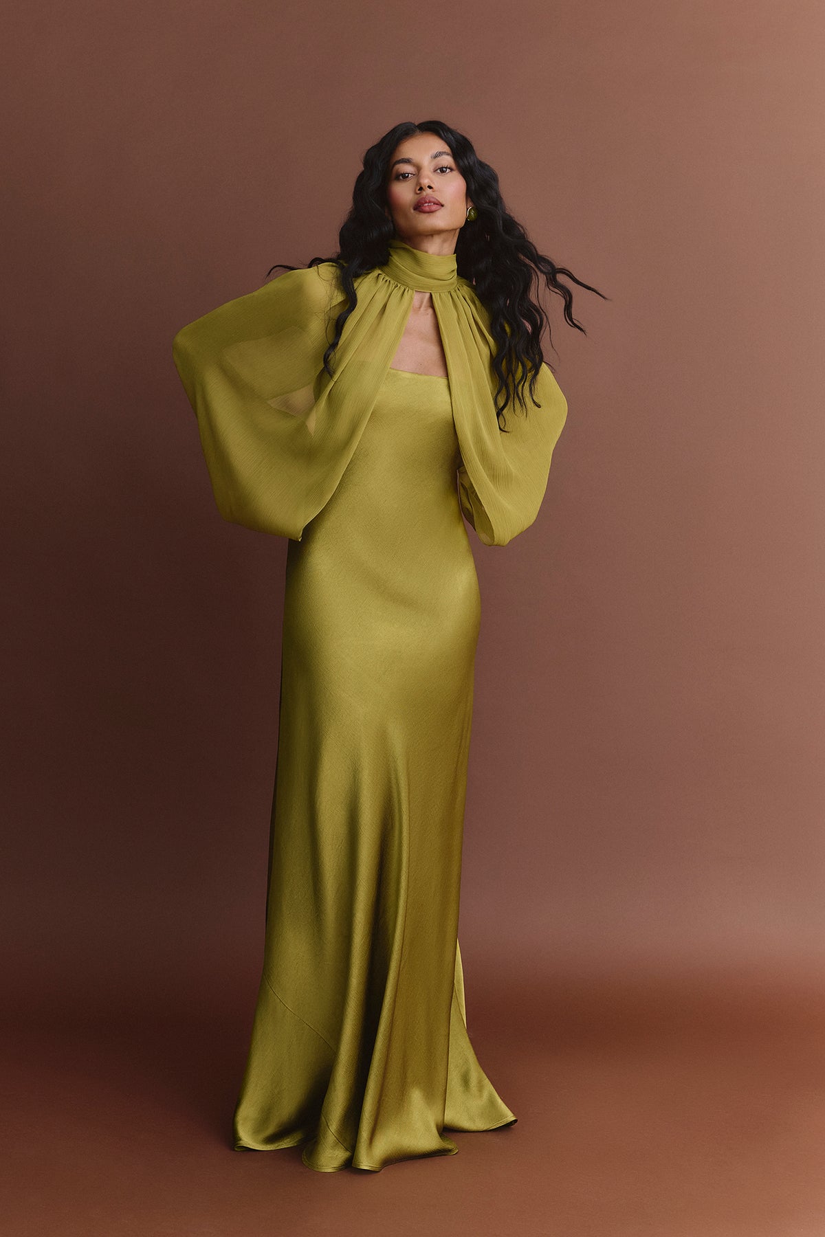 Vestido Olia verde aceite
