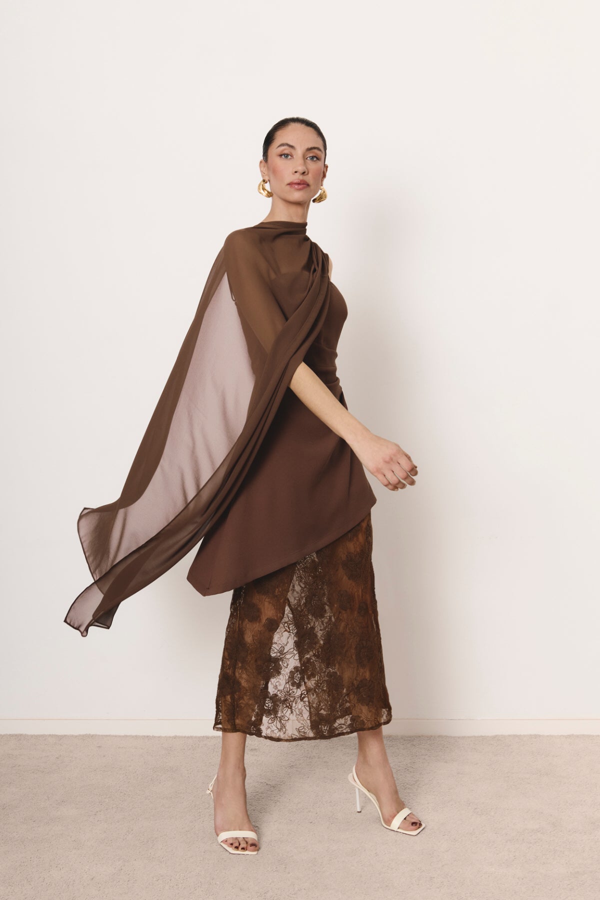 Vestido Theia marrón