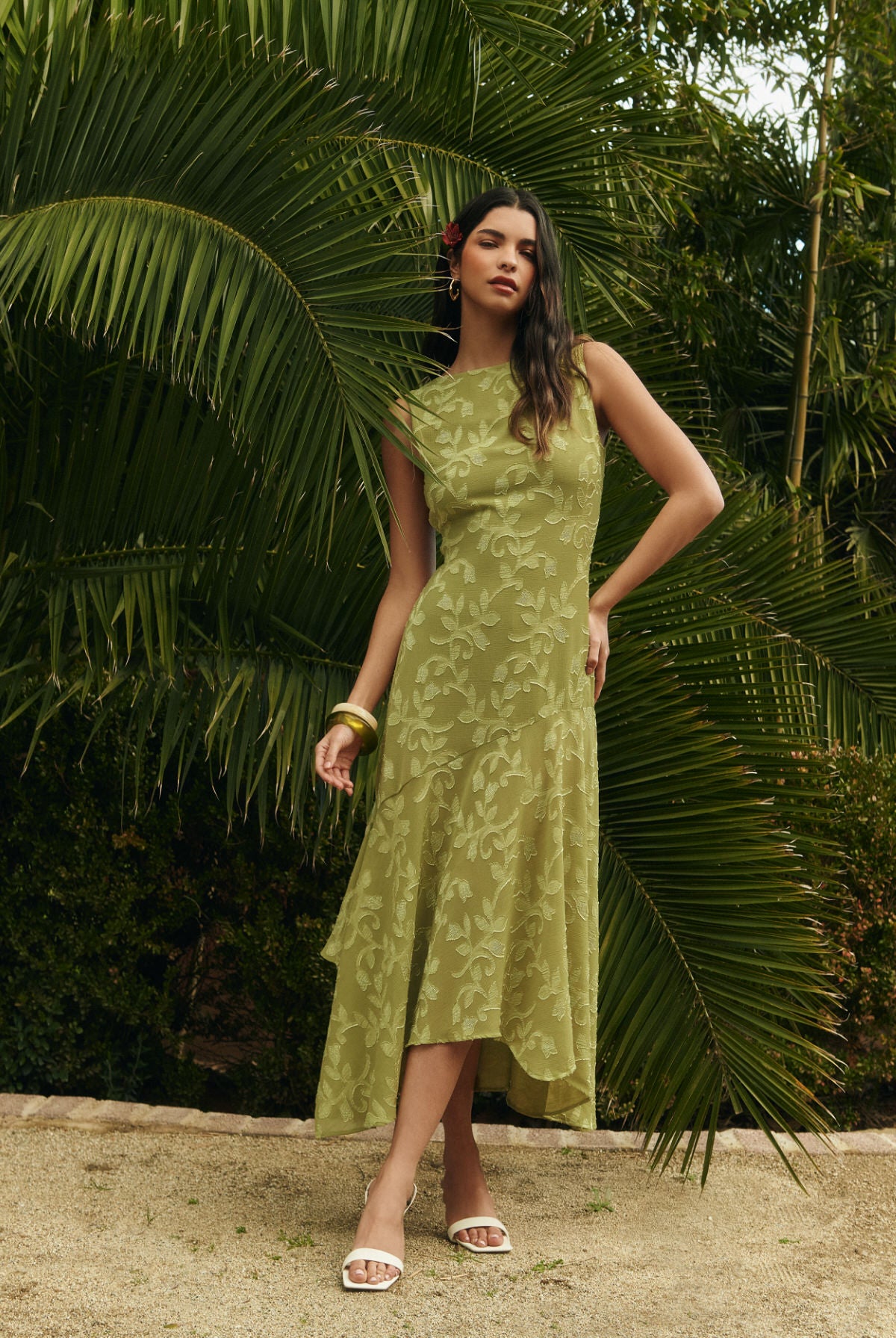 Vestido Paloma verde pistacho