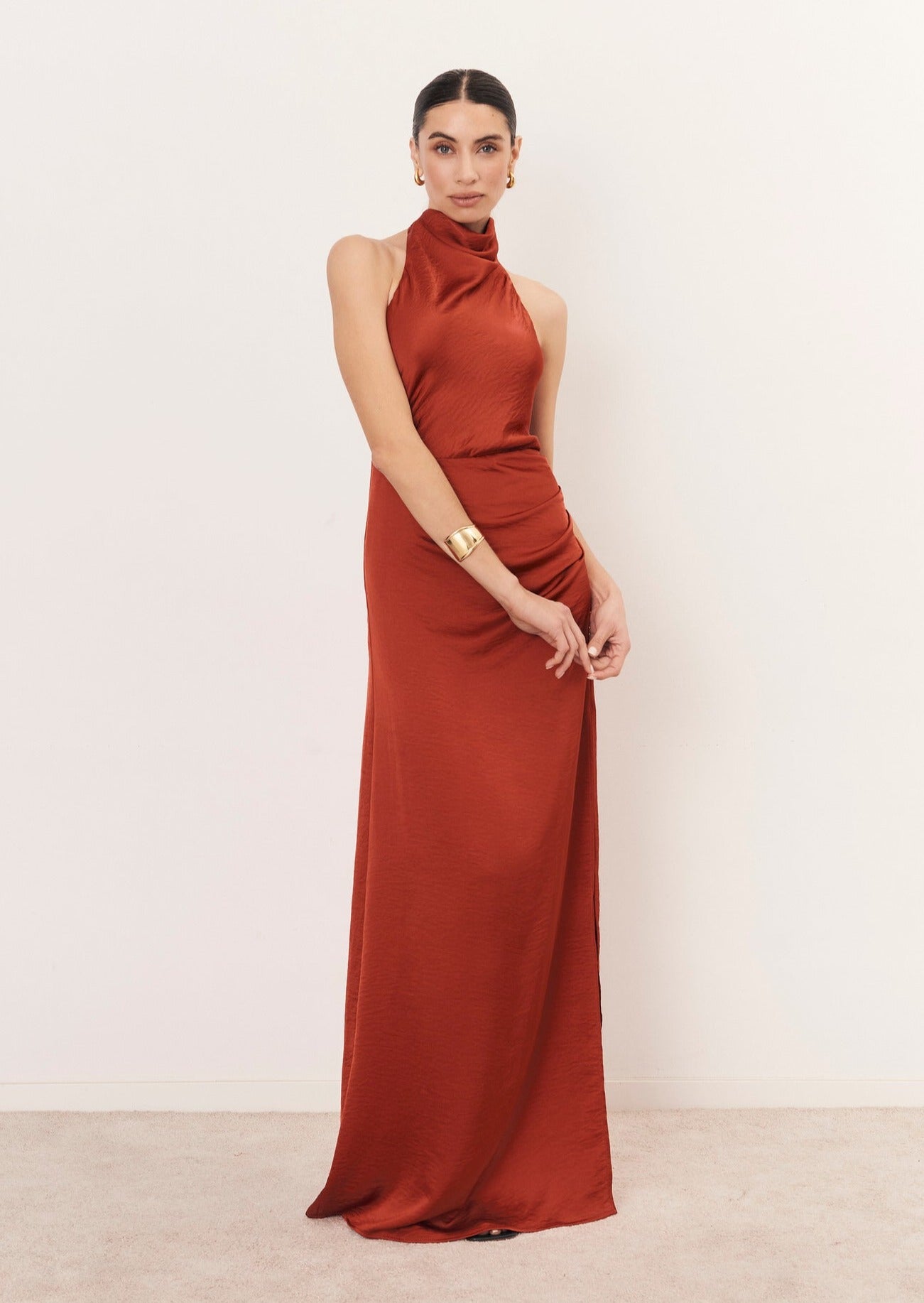 Vestido Athena terracota