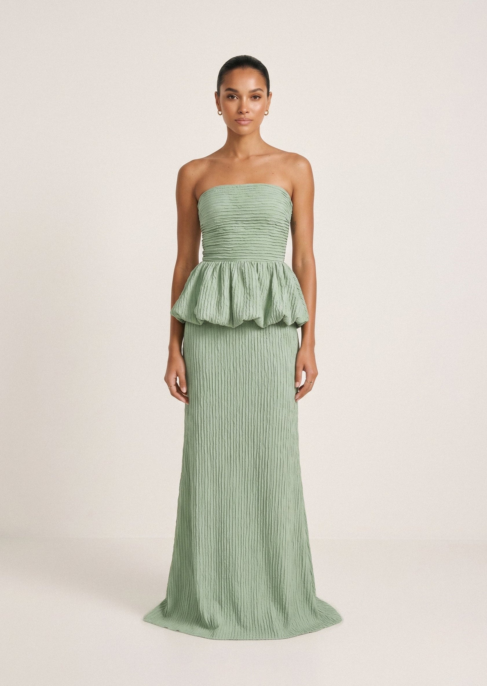 Conjunto Camelia verde agua