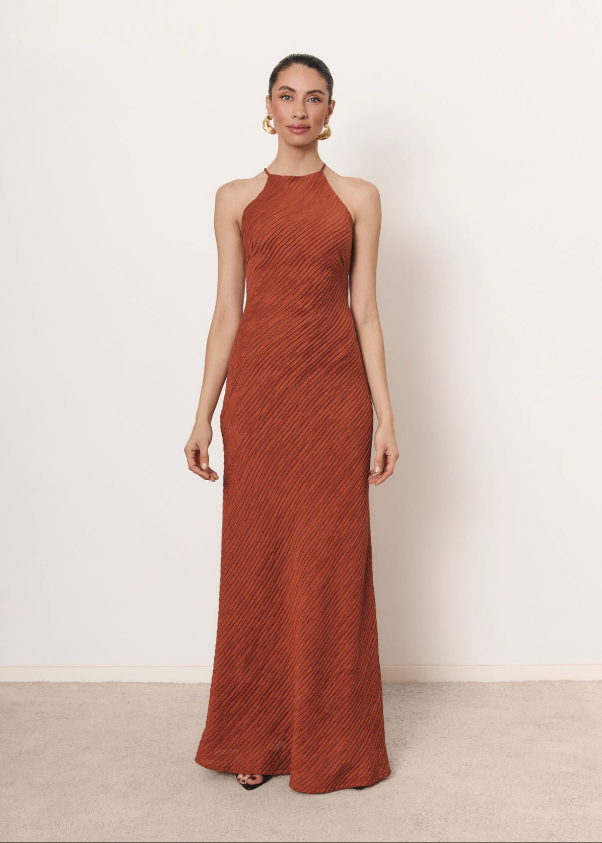 Vestido Léonie naranja tostado