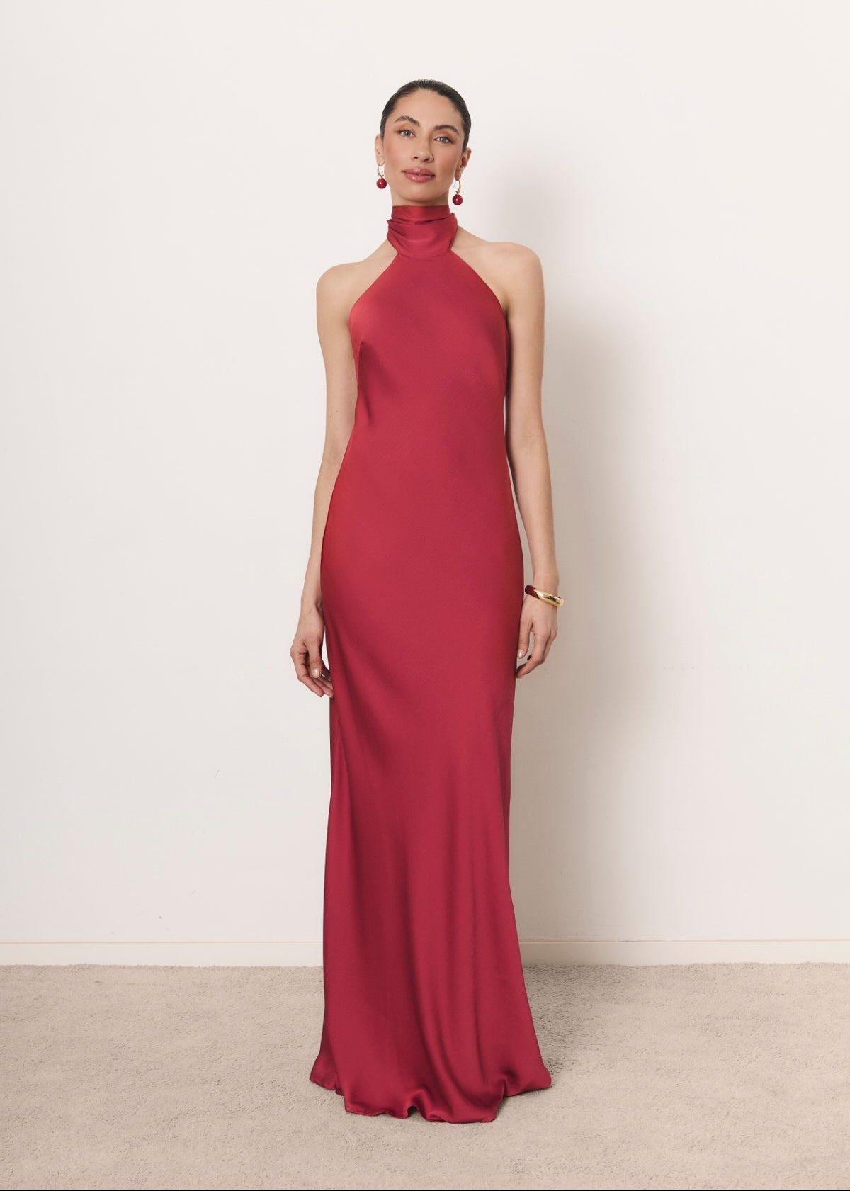 Vestido Stella rojo fresa