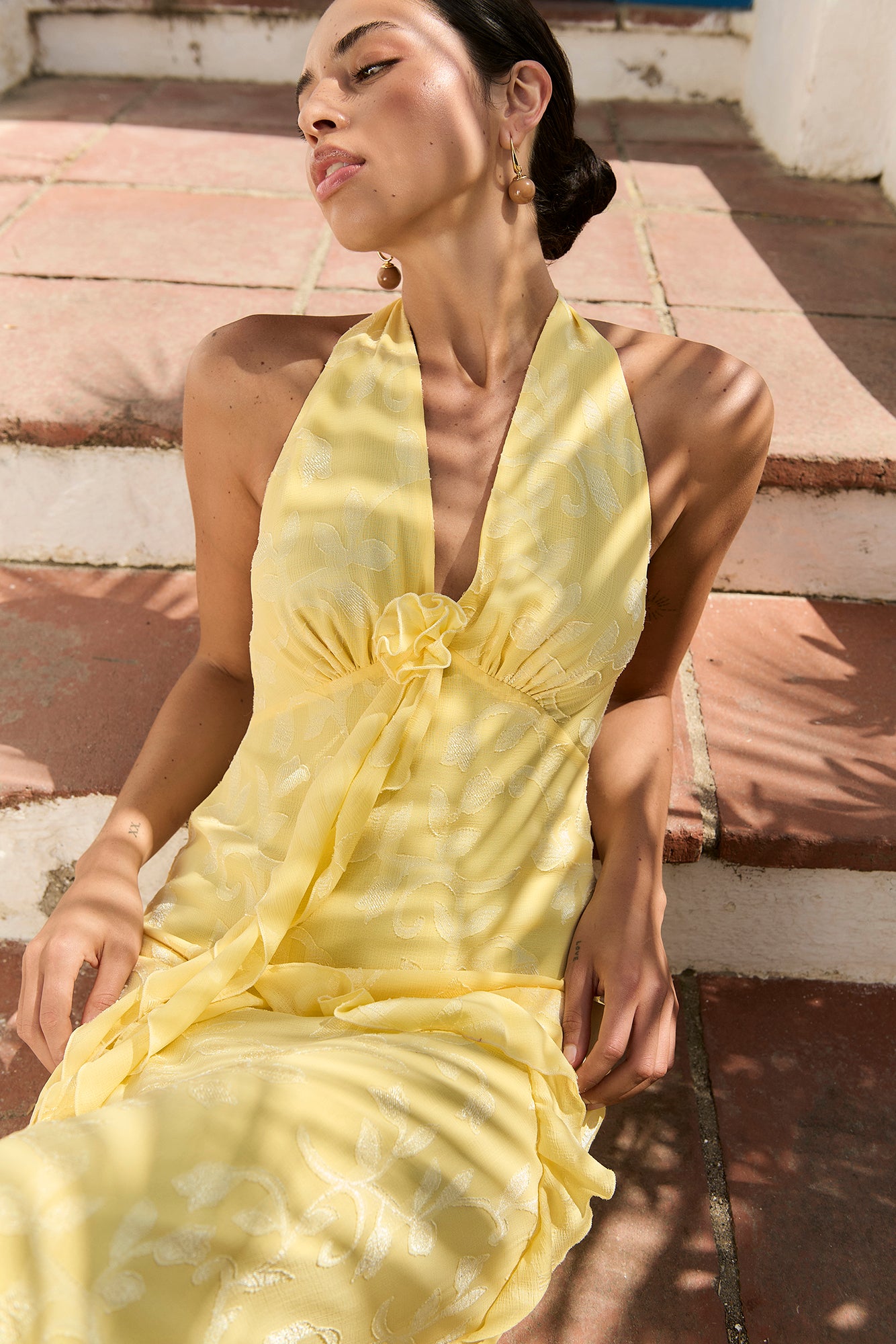 Vestido Bahia amarillo pastel