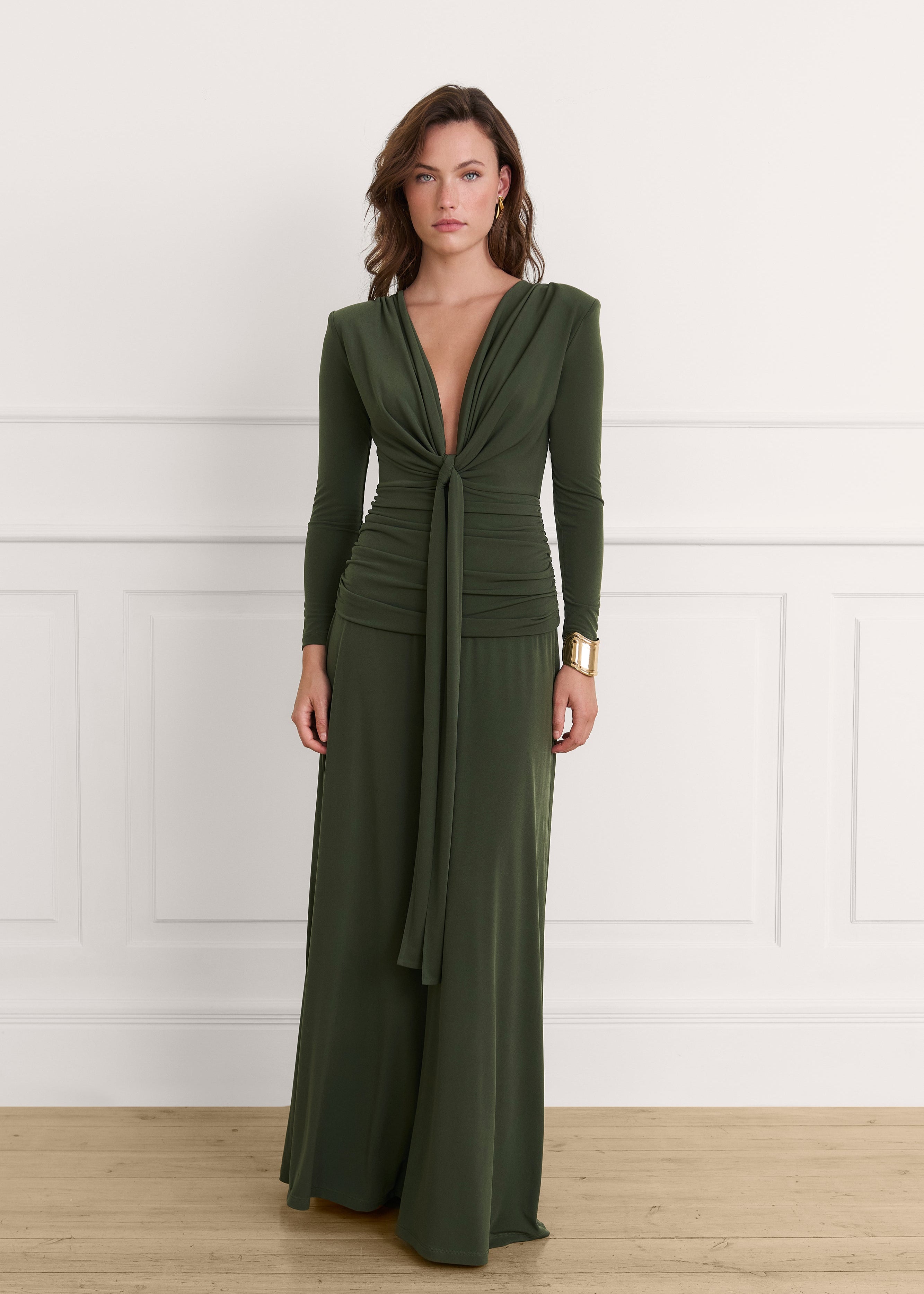 Vestido Rosalie verde caqui