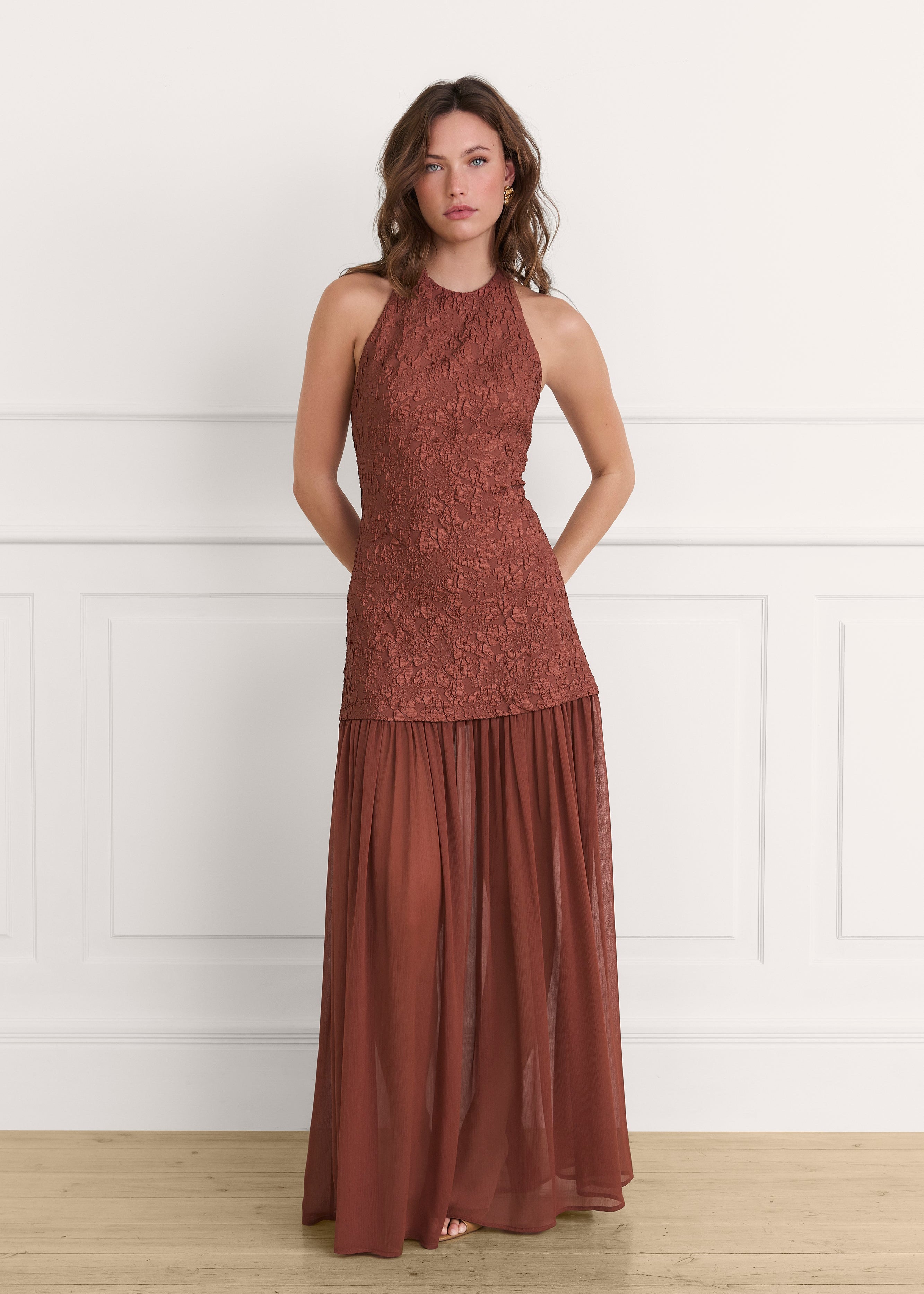 Juliette dress in terracotta