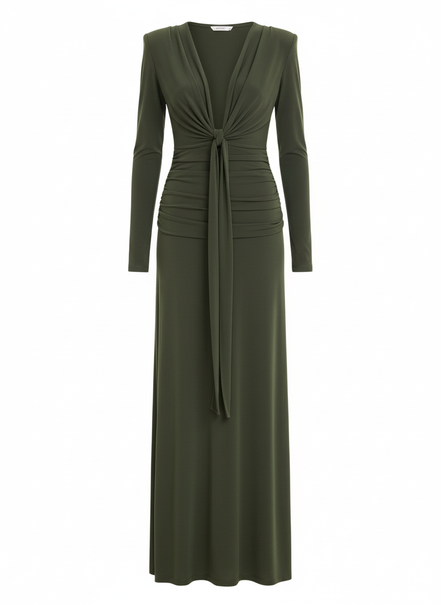 Vestido Rosalie verde caqui