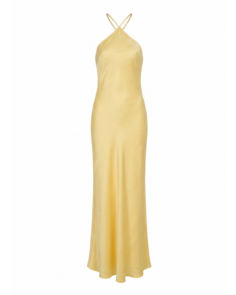 Vestido Mila amarillo pastel