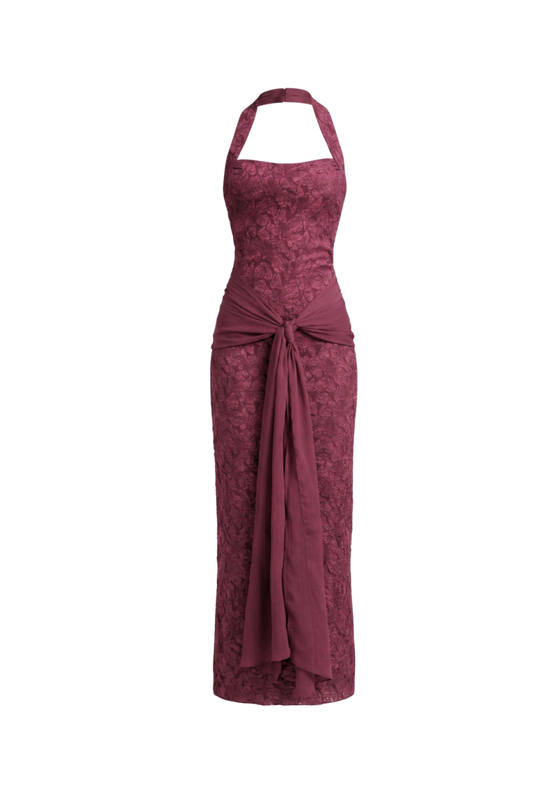 Vestido Fiorella ciruela