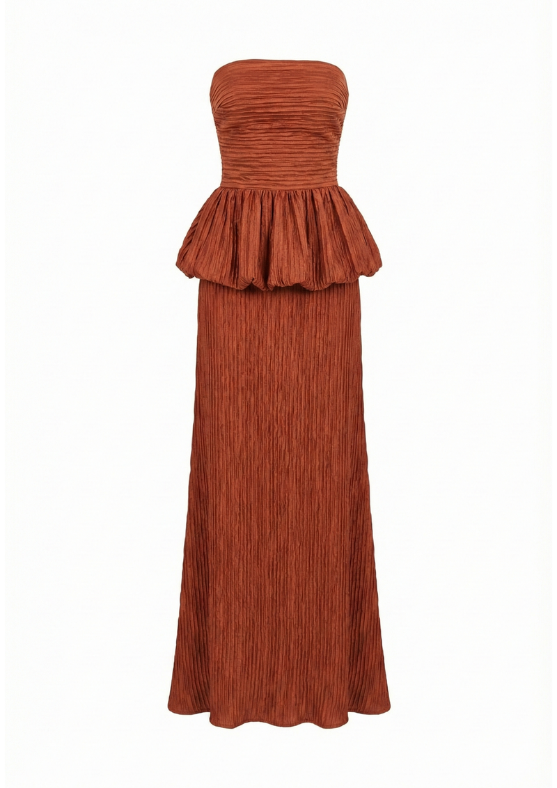 Conjunto Camelia naranja tostado