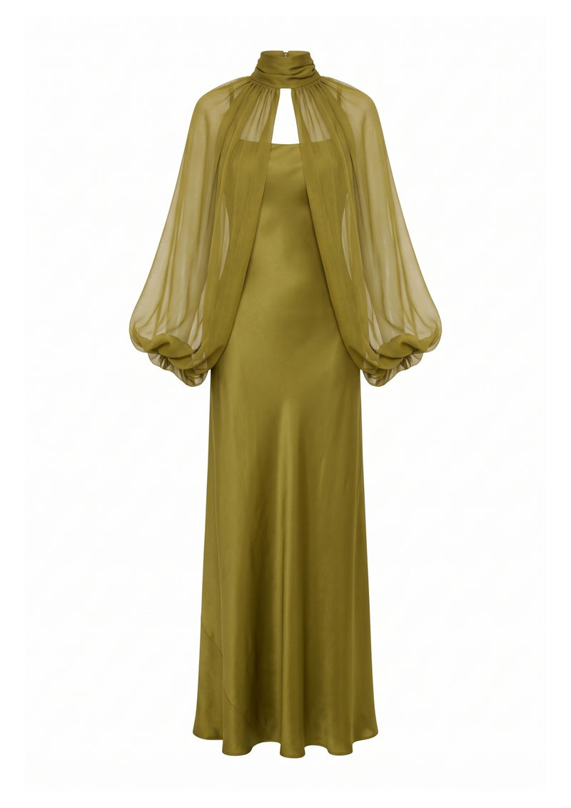 Vestido Olia verde aceite
