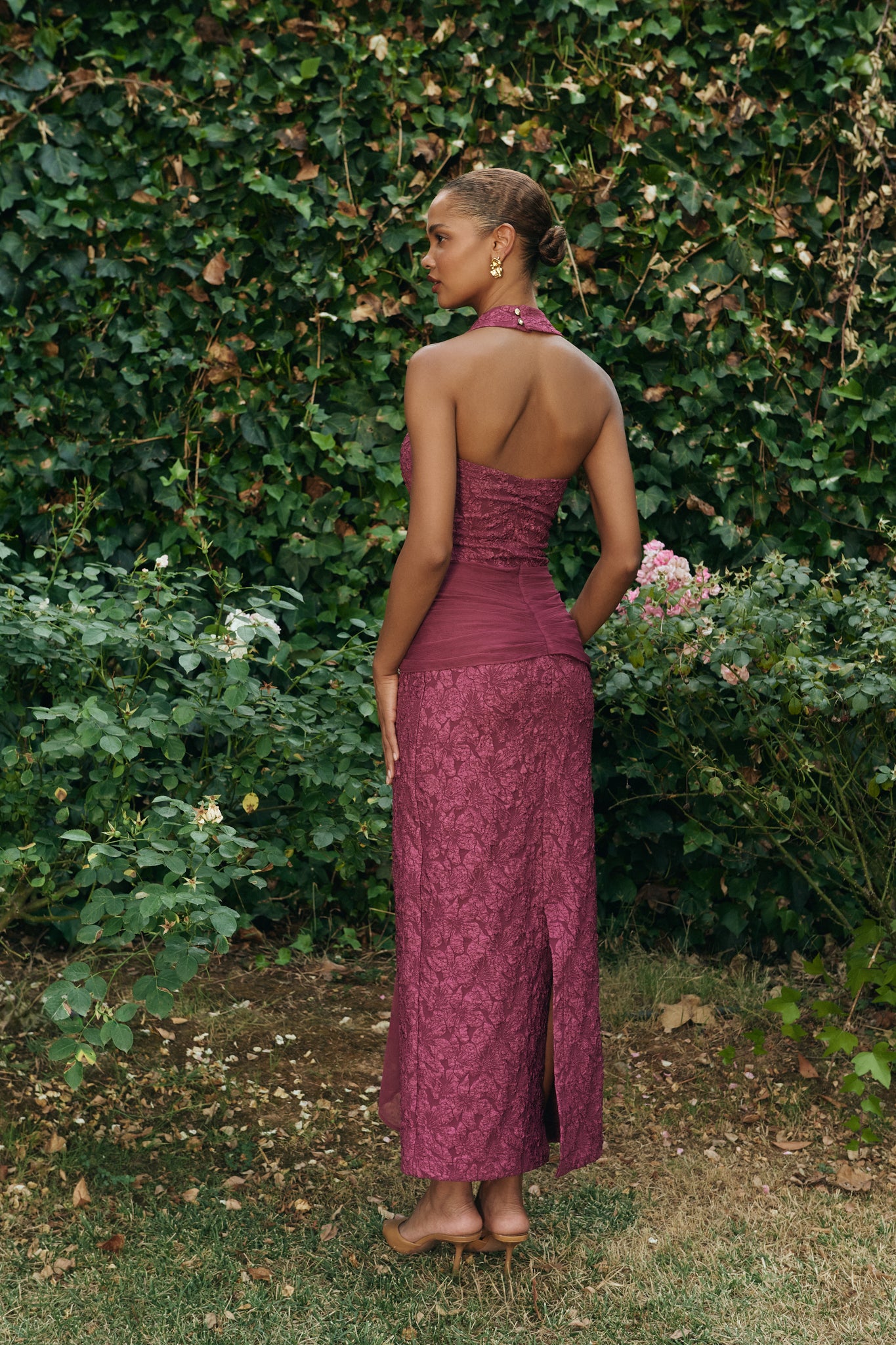 Vestido Fiorella ciruela