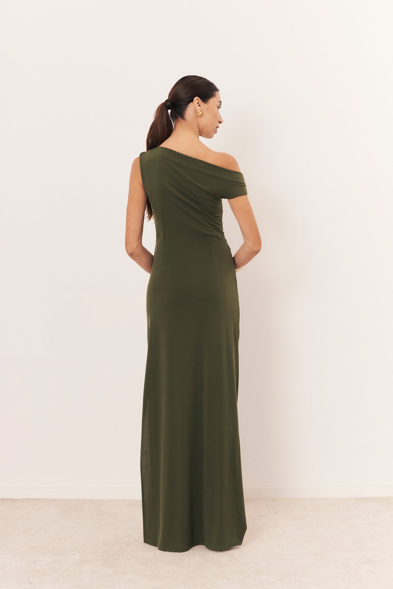 Vestido Kos verde caqui