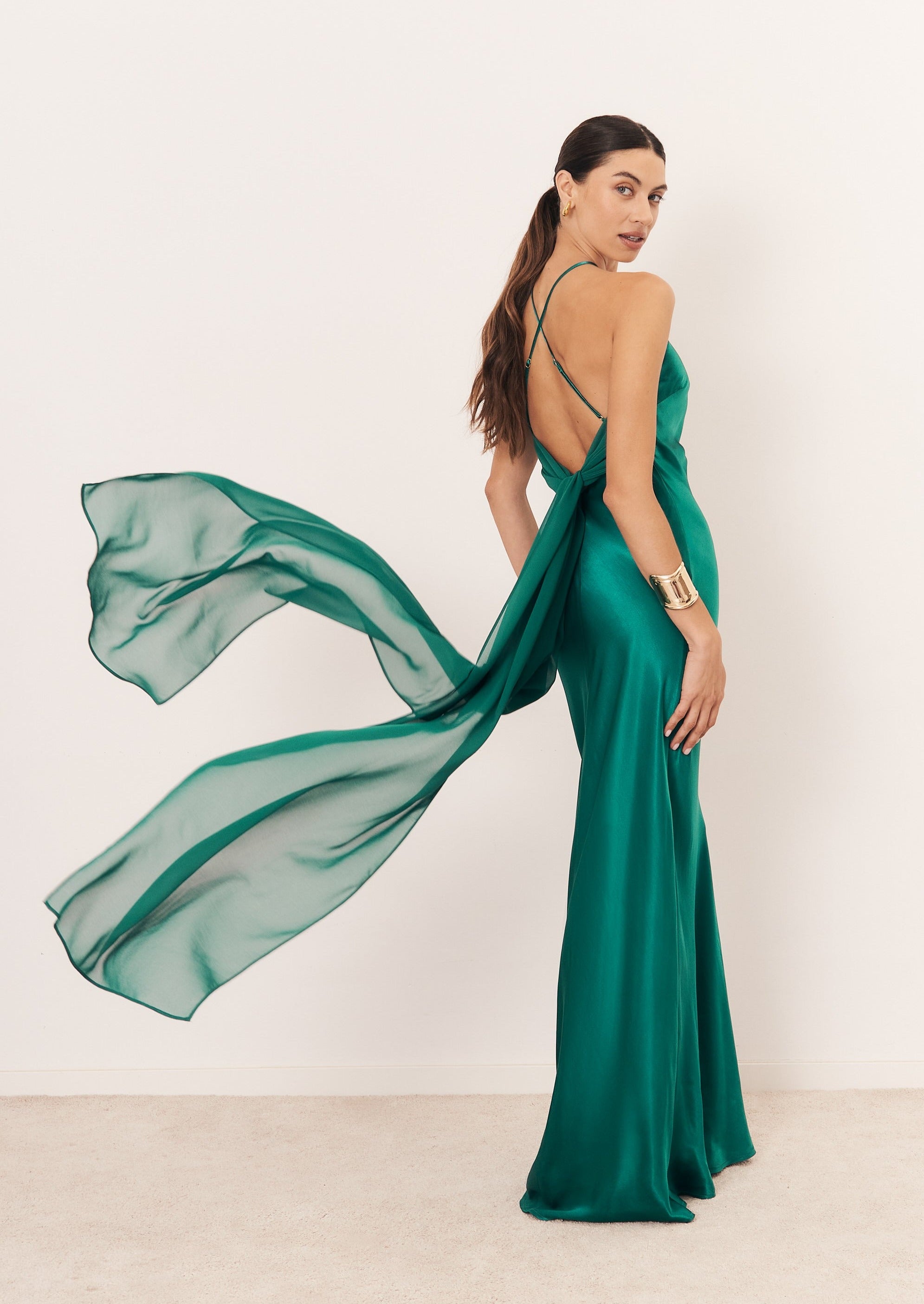 Vestido Capri verde esmeralda