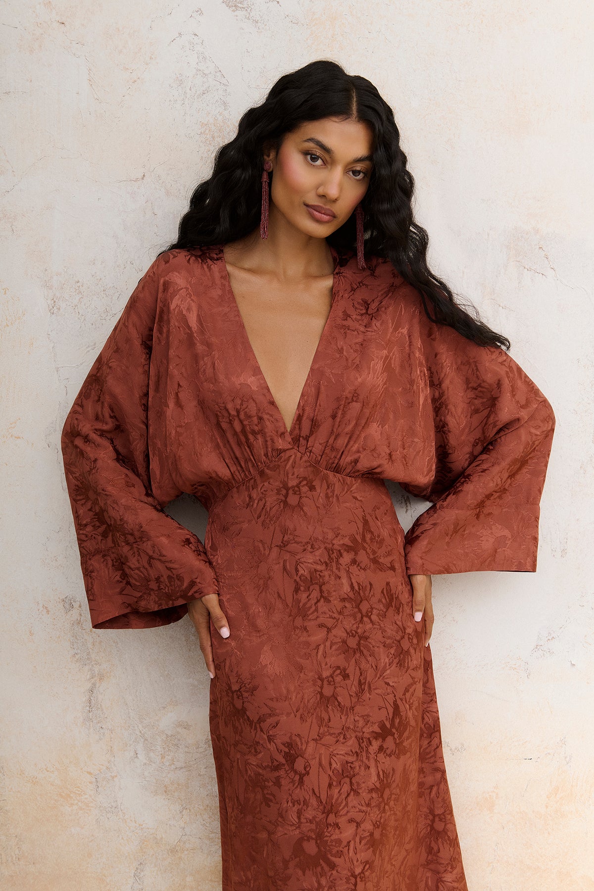 Vestido Diletta terracota