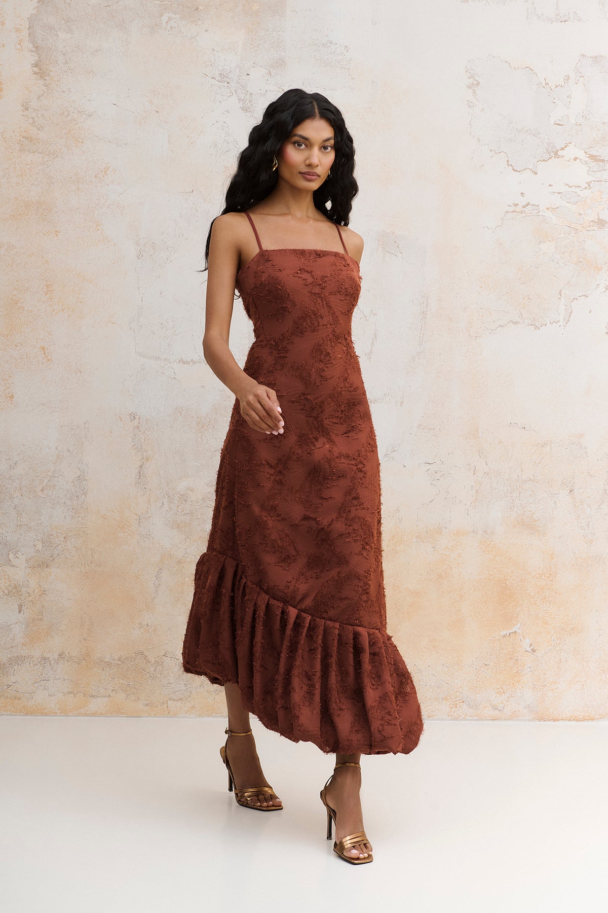 Vestido Vespro terracota