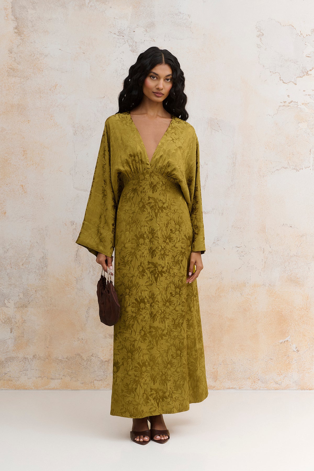 Vestido Diletta verde aceite
