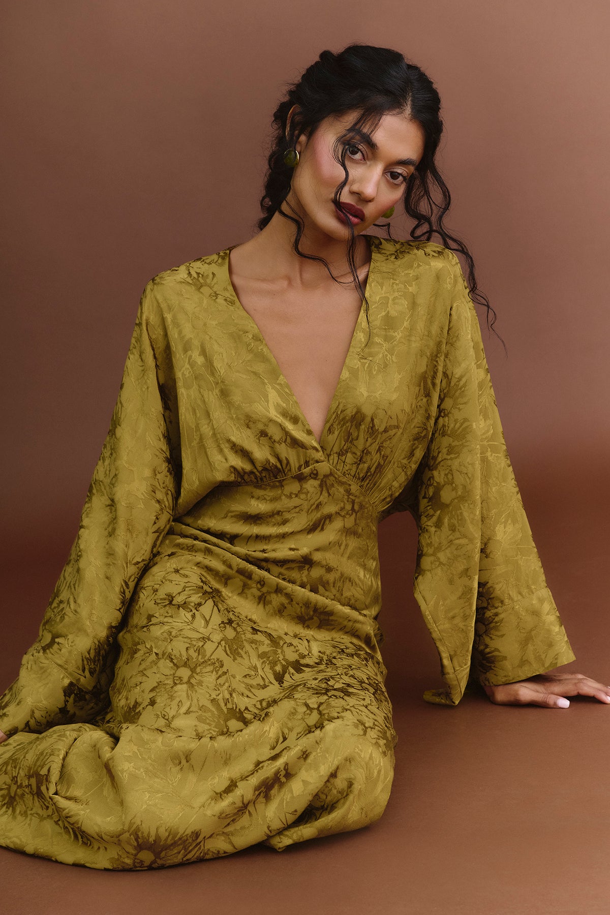Vestido Diletta verde aceite