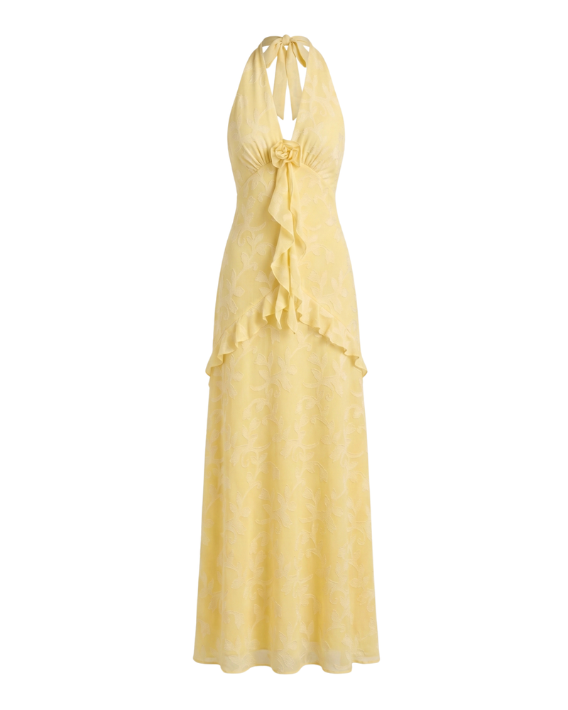Vestido Bahia amarillo pastel