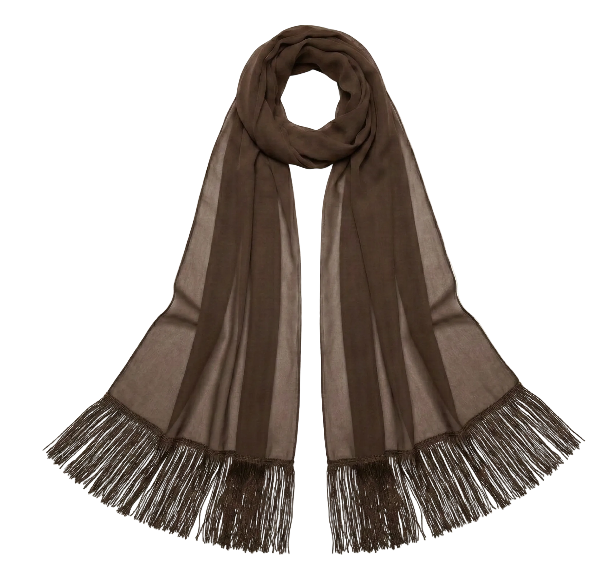 Chal Verona flecos marrón