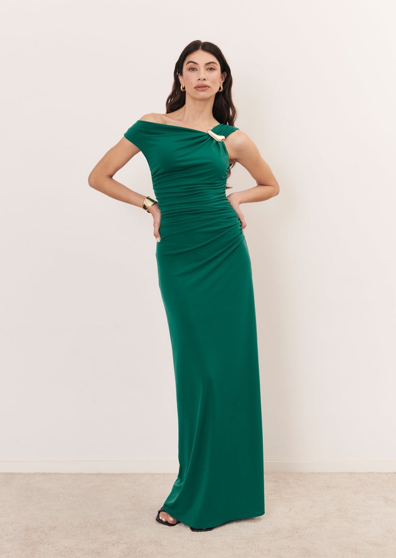 Vestido Kos verde esmeralda