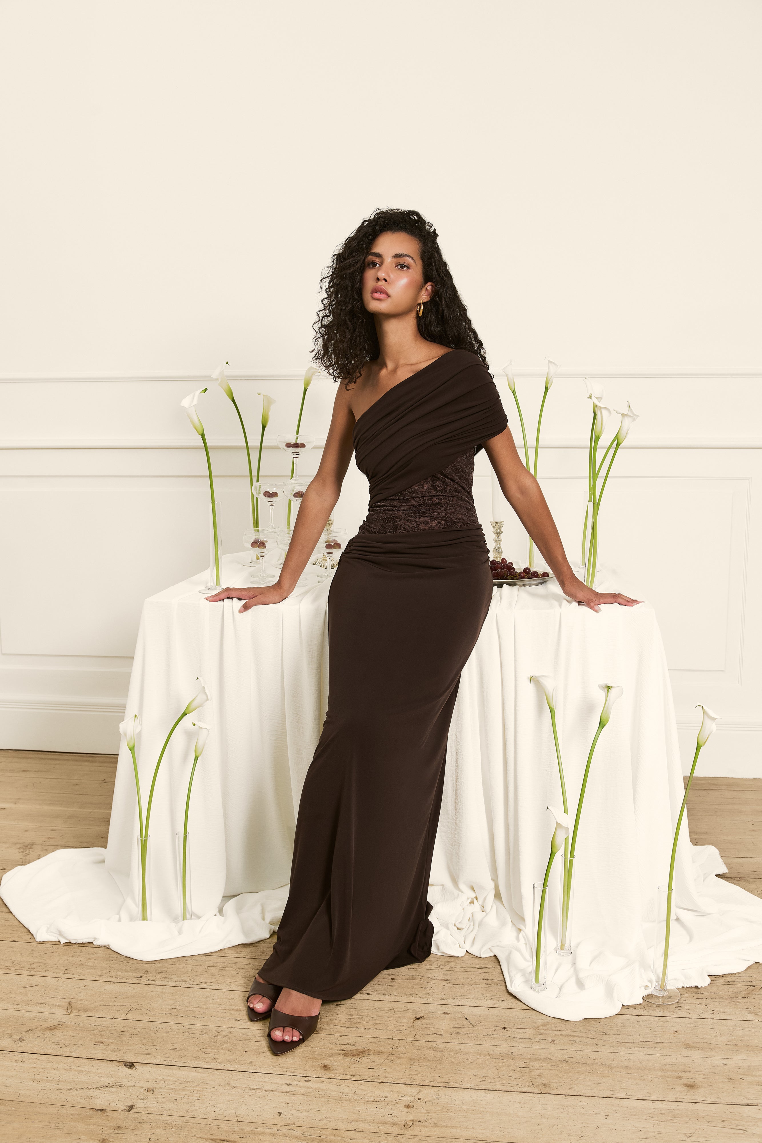 Danielle dress in dark brown