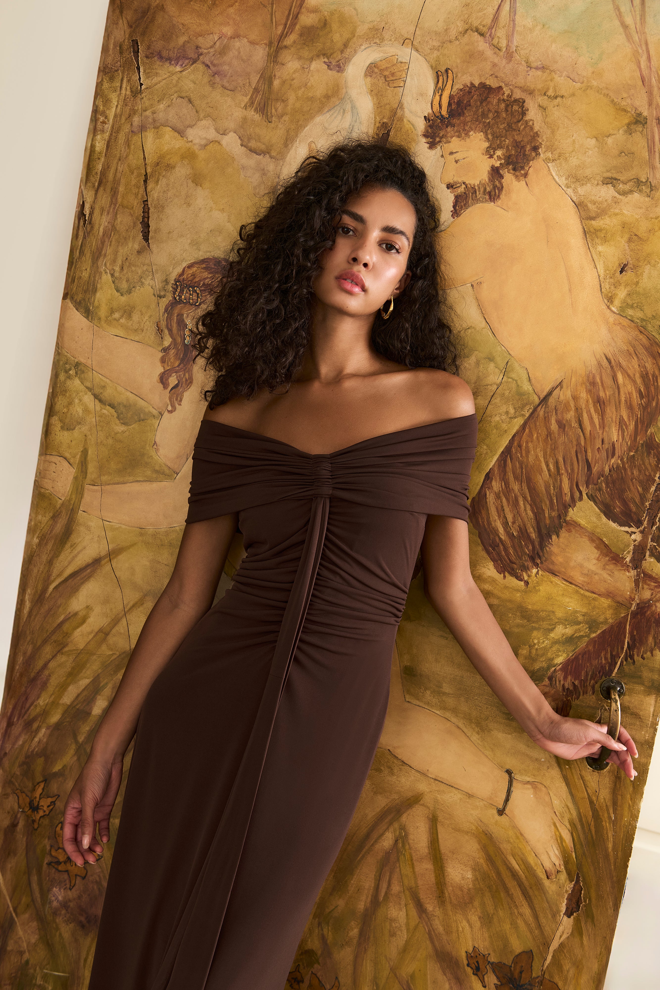 Renée dress in chocolate brown
