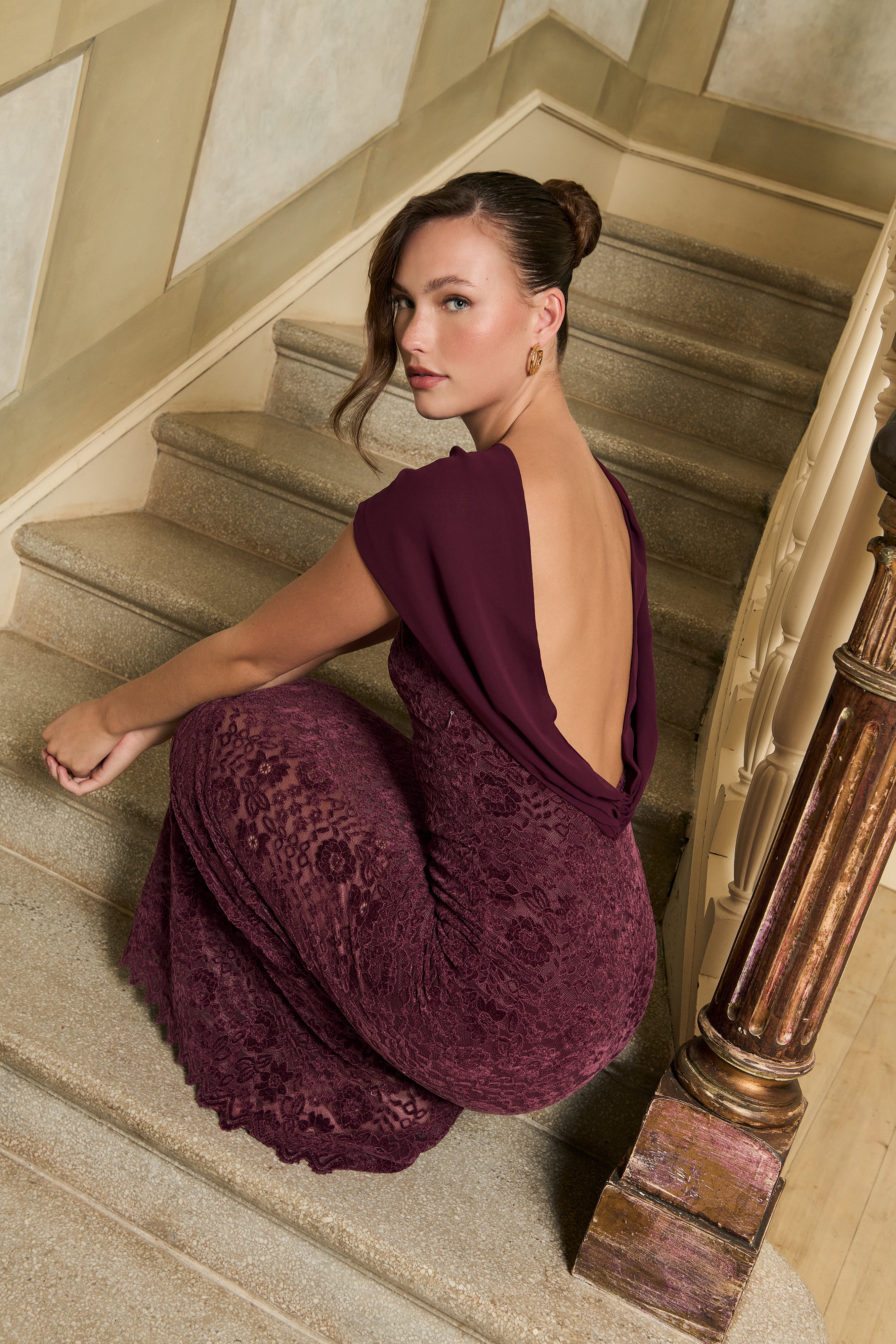 Vestido Francesca burgundy