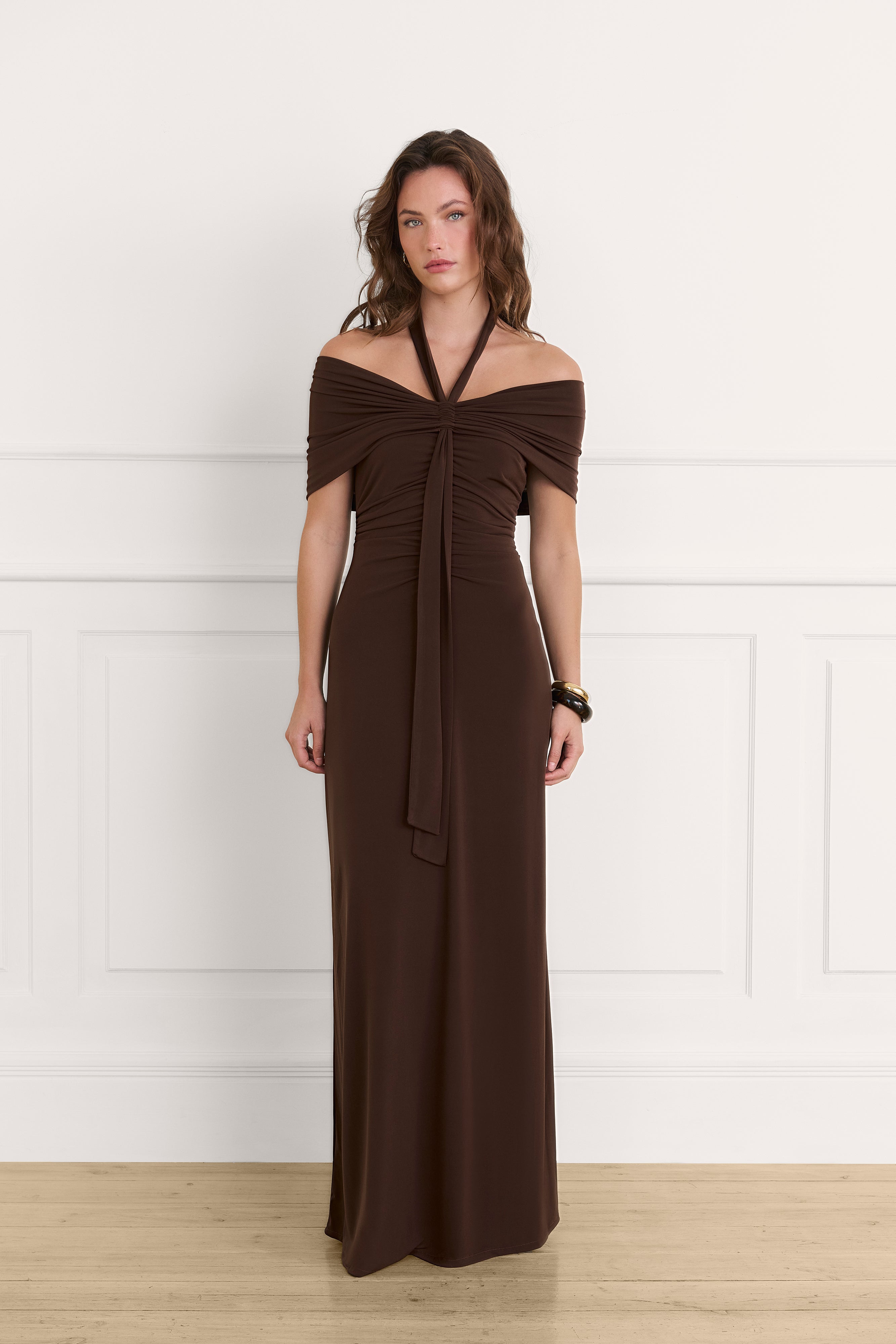 Renée dress in chocolate brown
