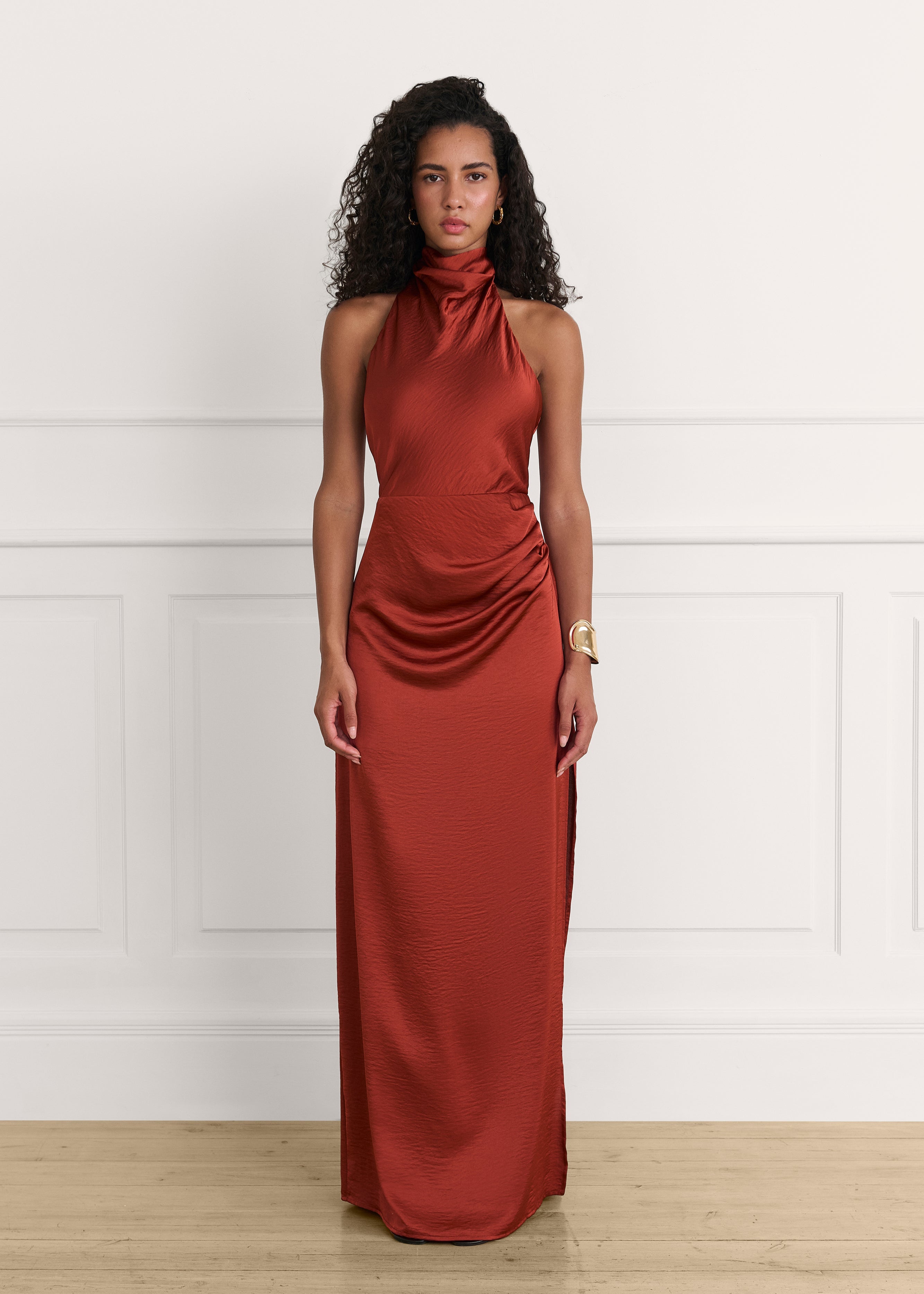 Vestido Athena terracota