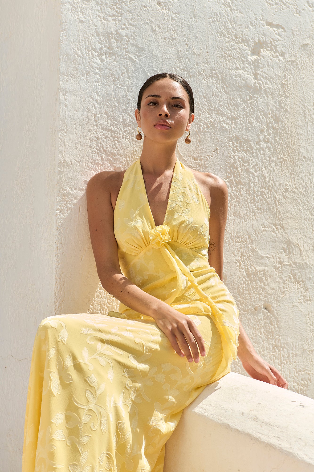 Vestido Bahia amarillo pastel