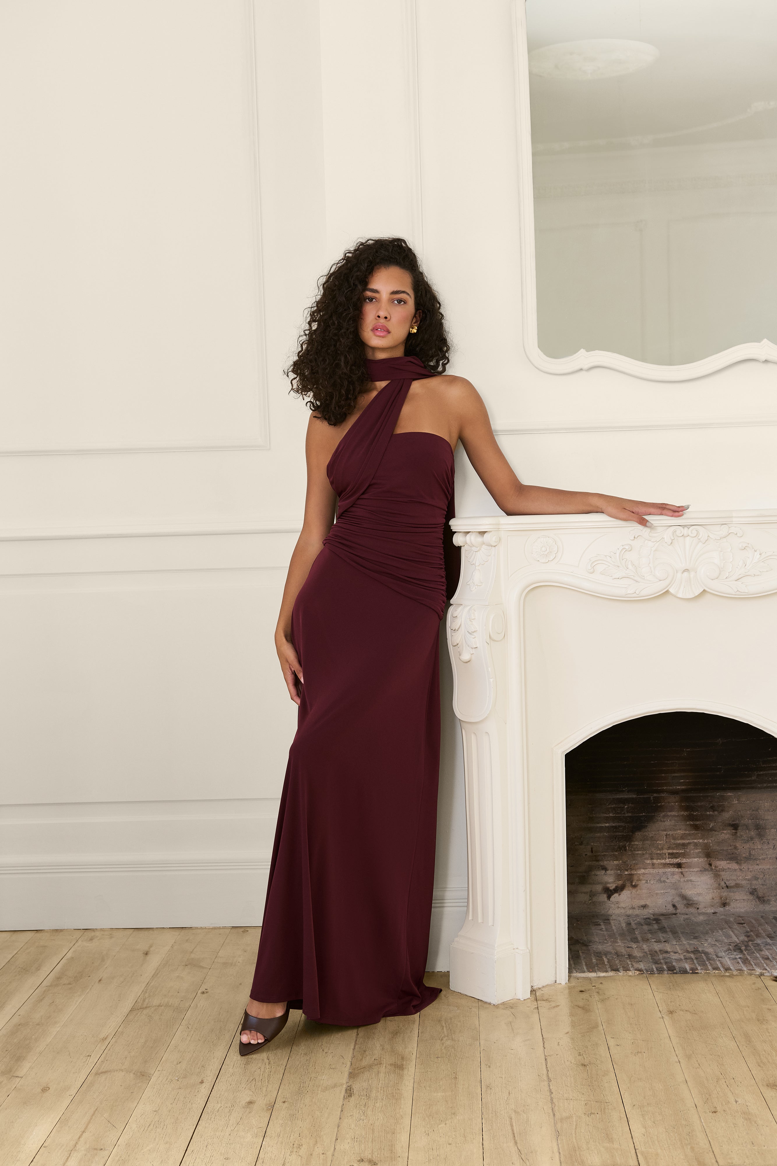 Vestido Geneva burgundy oscuro